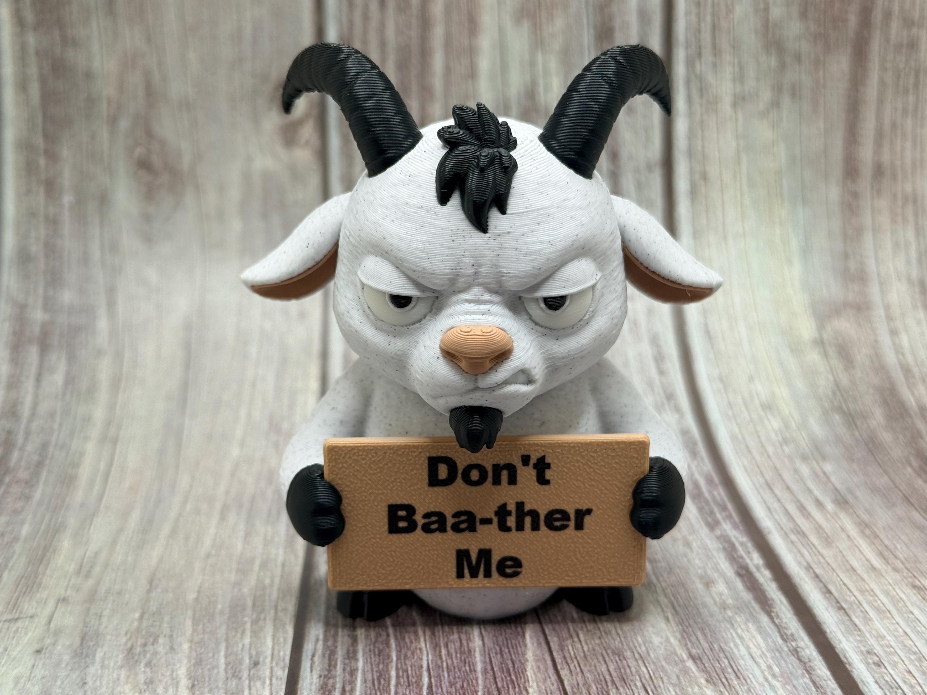 3D Printed Goat Figure | "What the Bleat" Sassy Desk Decor
