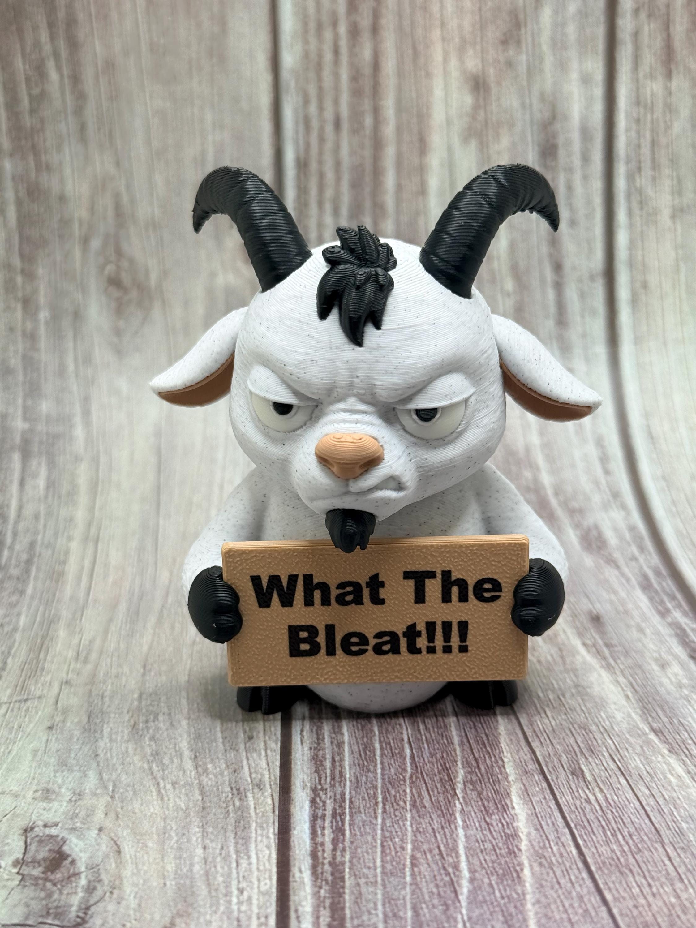 3D Printed Goat Figure | "What the Bleat" Sassy Desk Decor