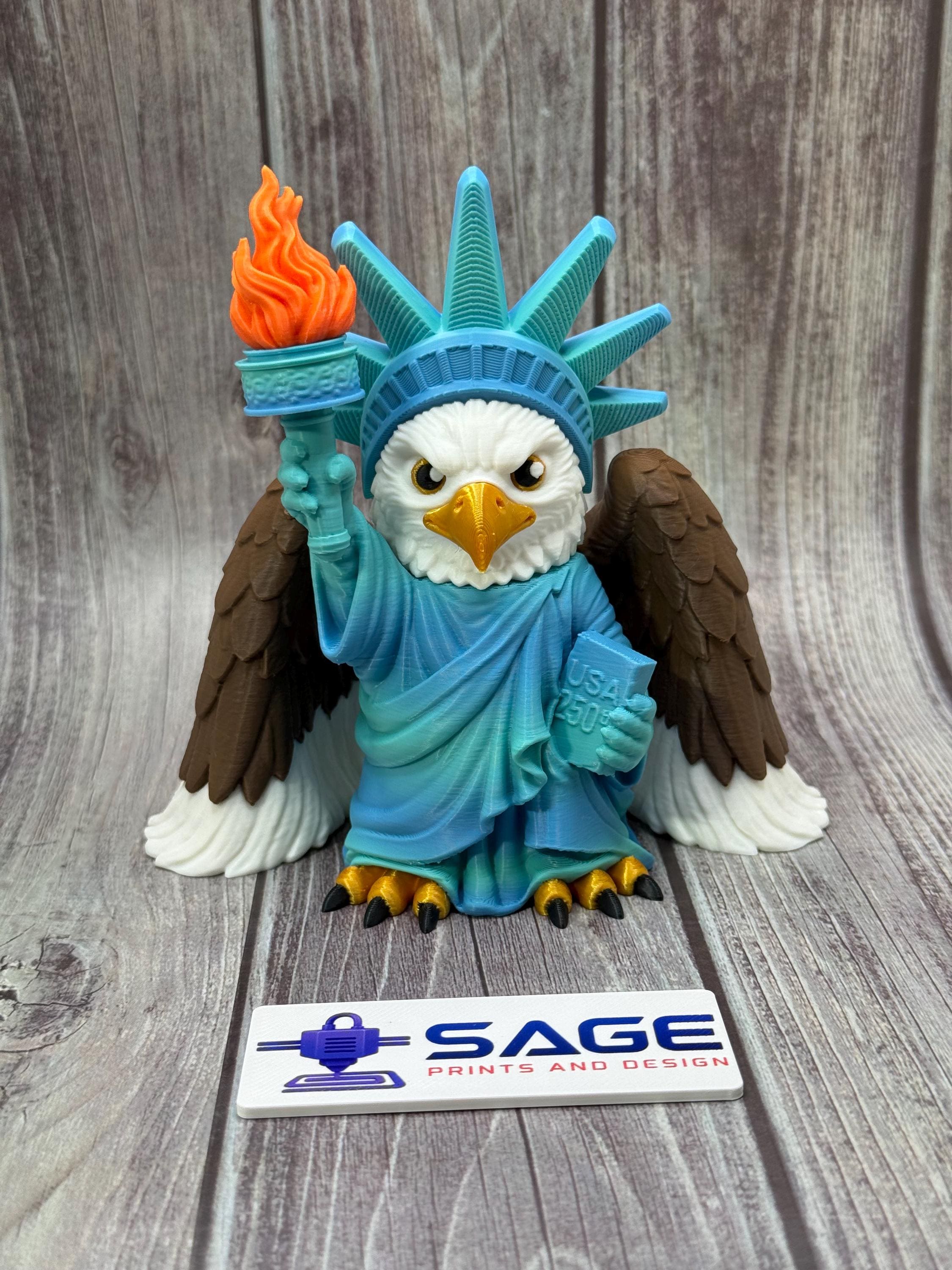 3D Printed Liberty Eagle Freedom Figurine | USA 250th Birthday