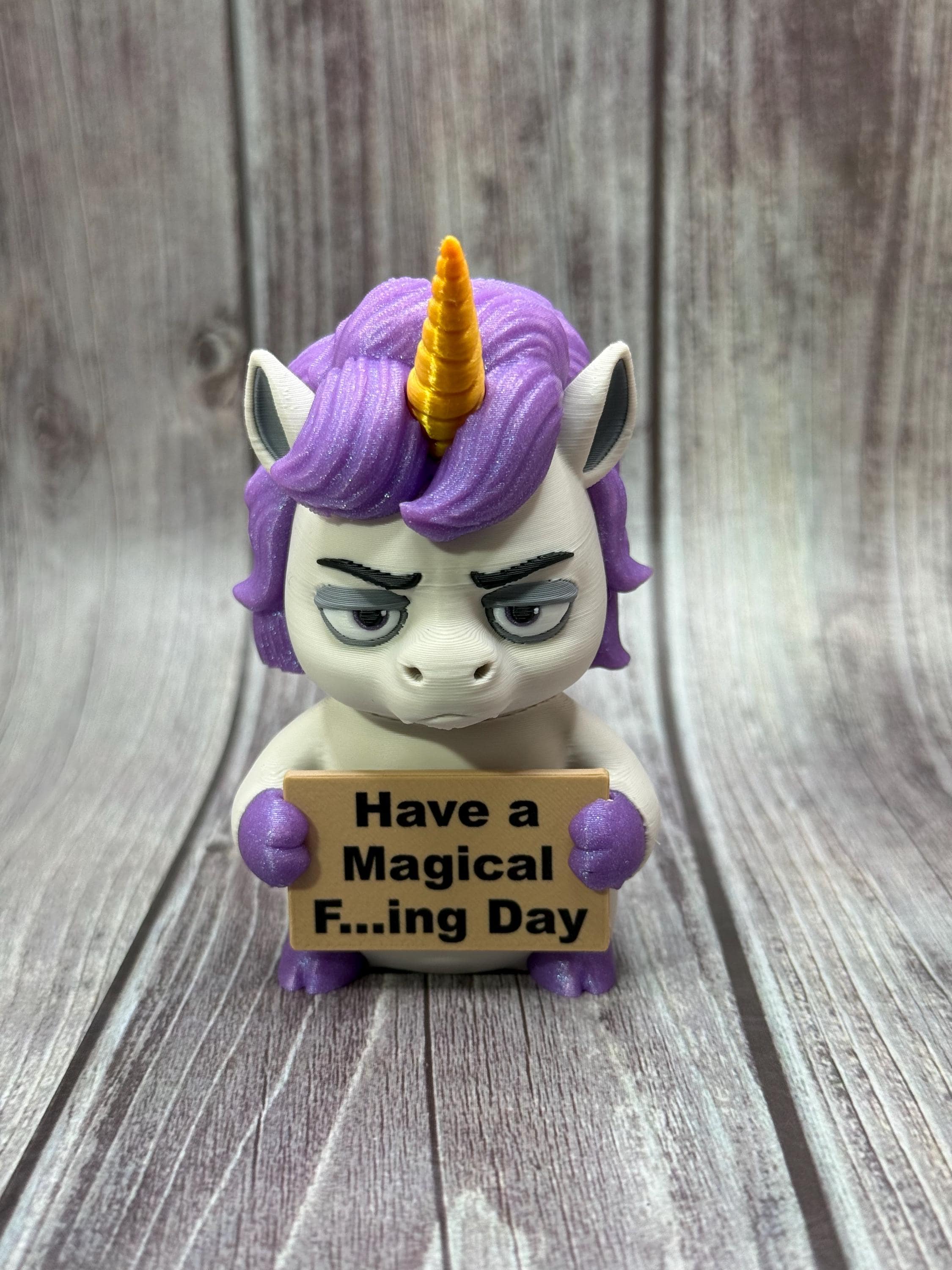 3D Printed Unicorn with Attitude | “Glitterally Done” | Sassy Desk Decor
