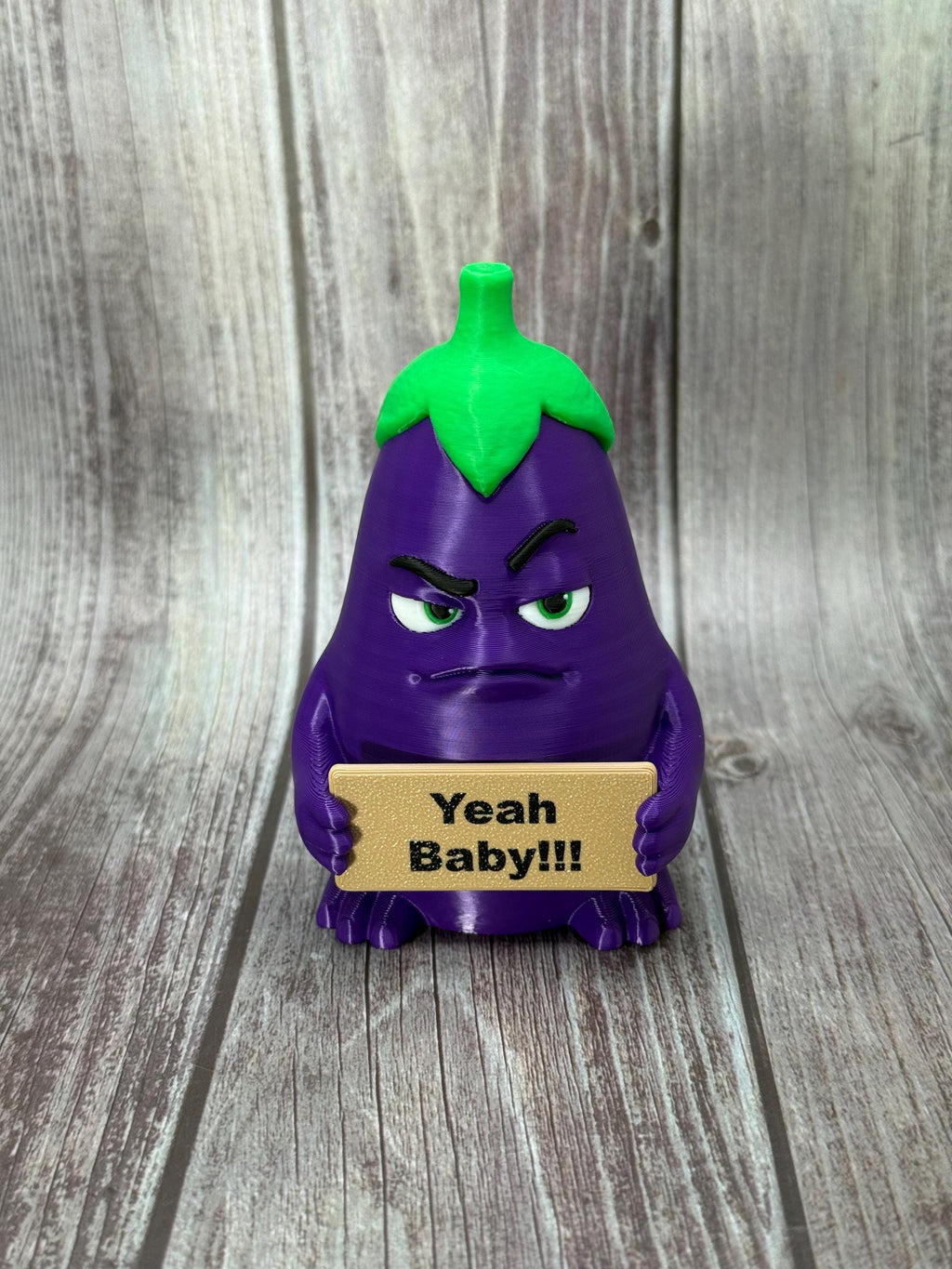 Eggplant with Attitude | Funny 3D Printed Vegetable Figurine | Adult Humor Desk Decor