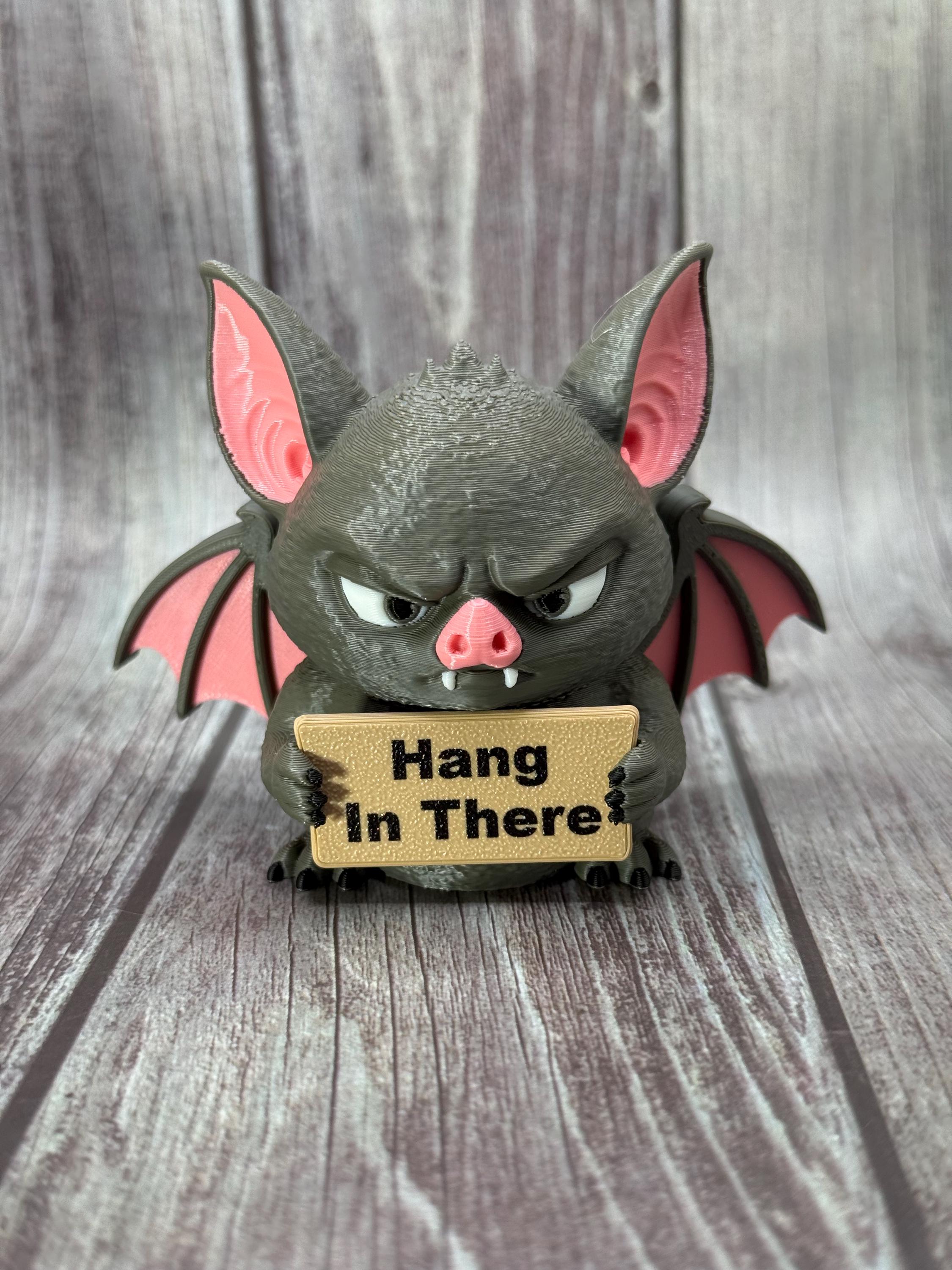 Bat with Attitude | Funny 3D Printed Bat Figurine | Sassy Desk Decor