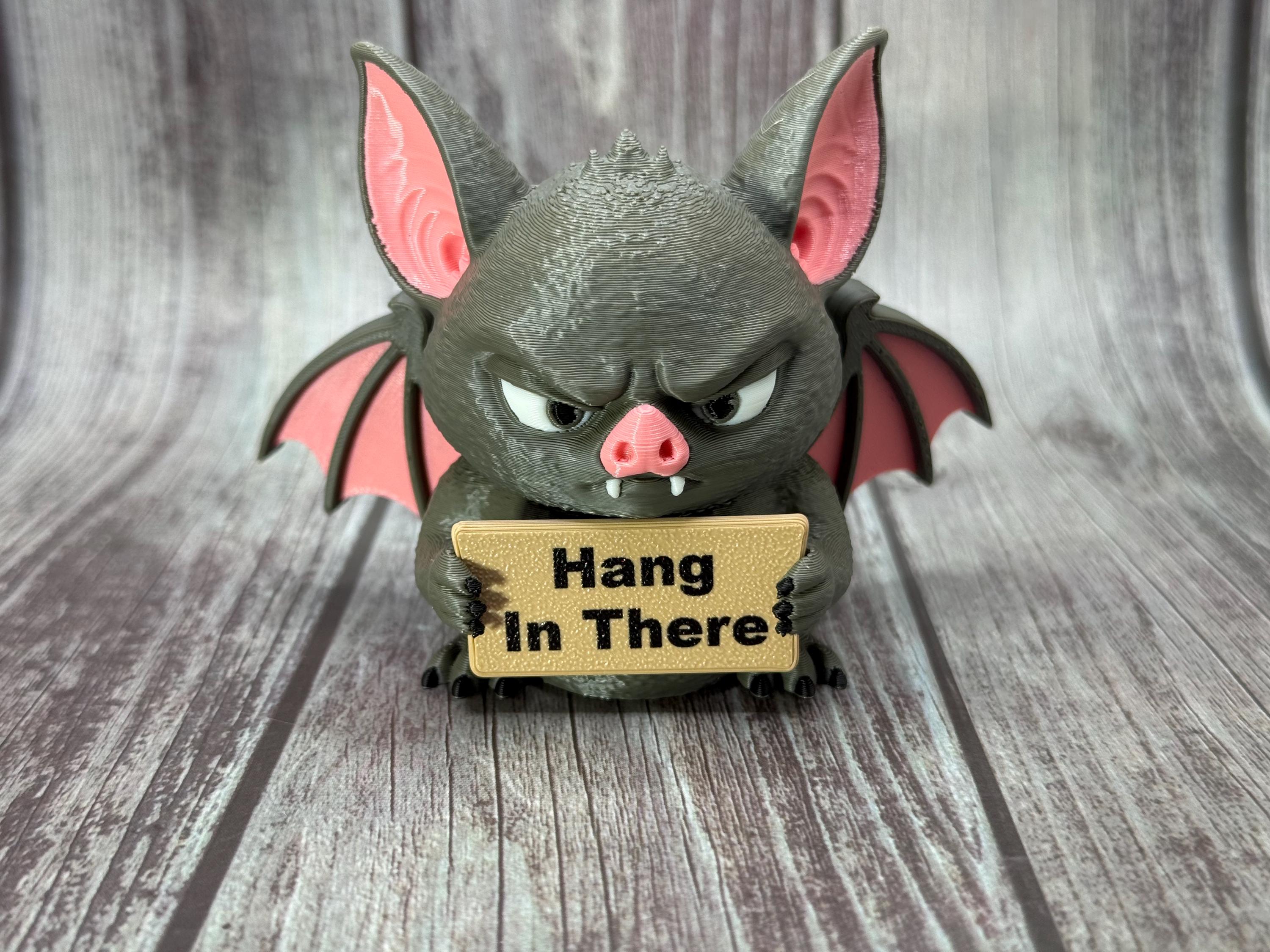 Bat with Attitude | Funny 3D Printed Bat Figurine | Sassy Desk Decor