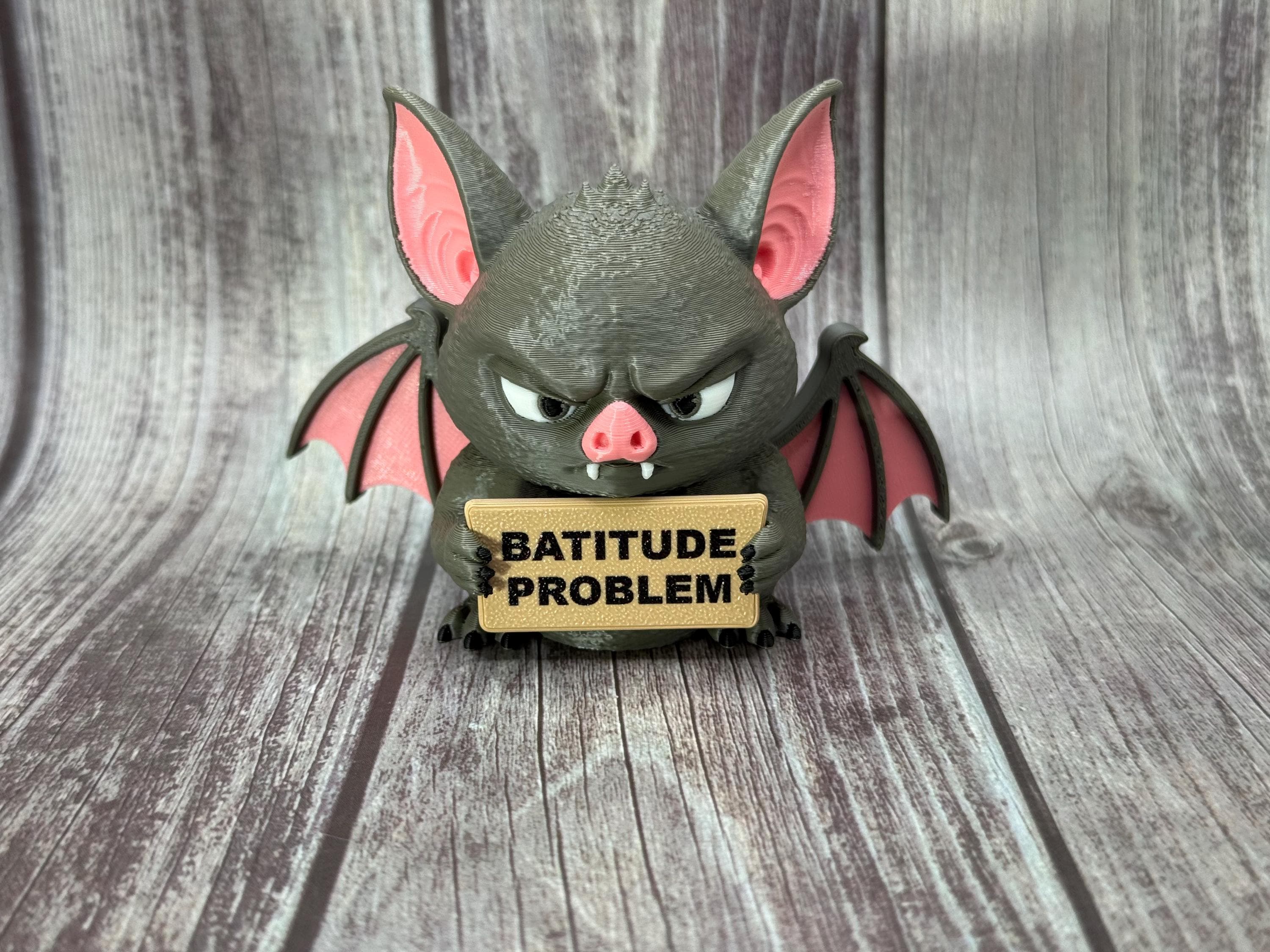 Bat with Attitude | Funny 3D Printed Bat Figurine | Sassy Desk Decor