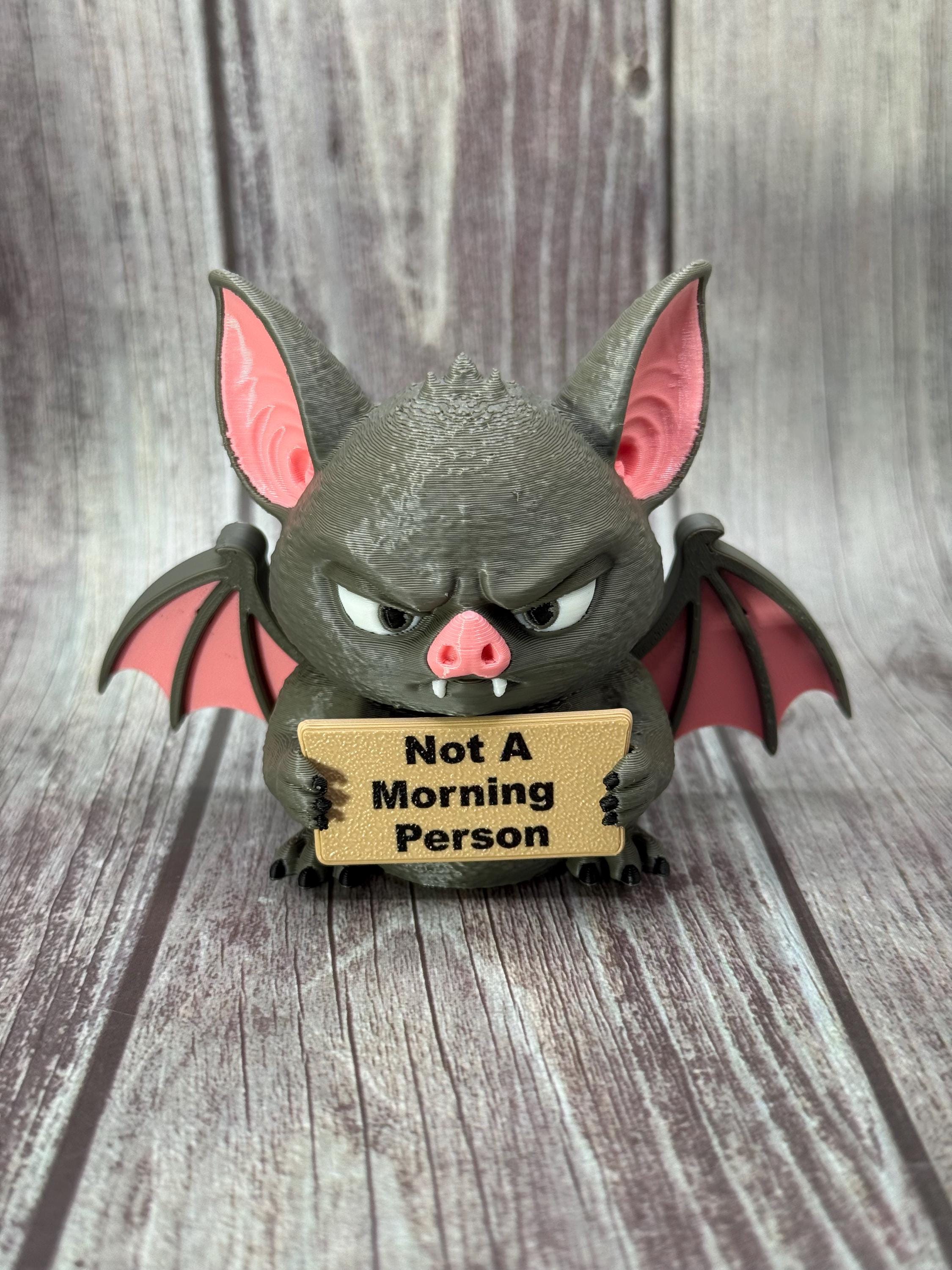 Bat with Attitude | Funny 3D Printed Bat Figurine | Sassy Desk Decor
