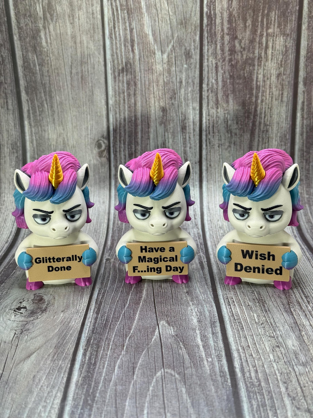 3D Printed Unicorn with Attitude | “Glitterally Done” | Sassy Desk Decor