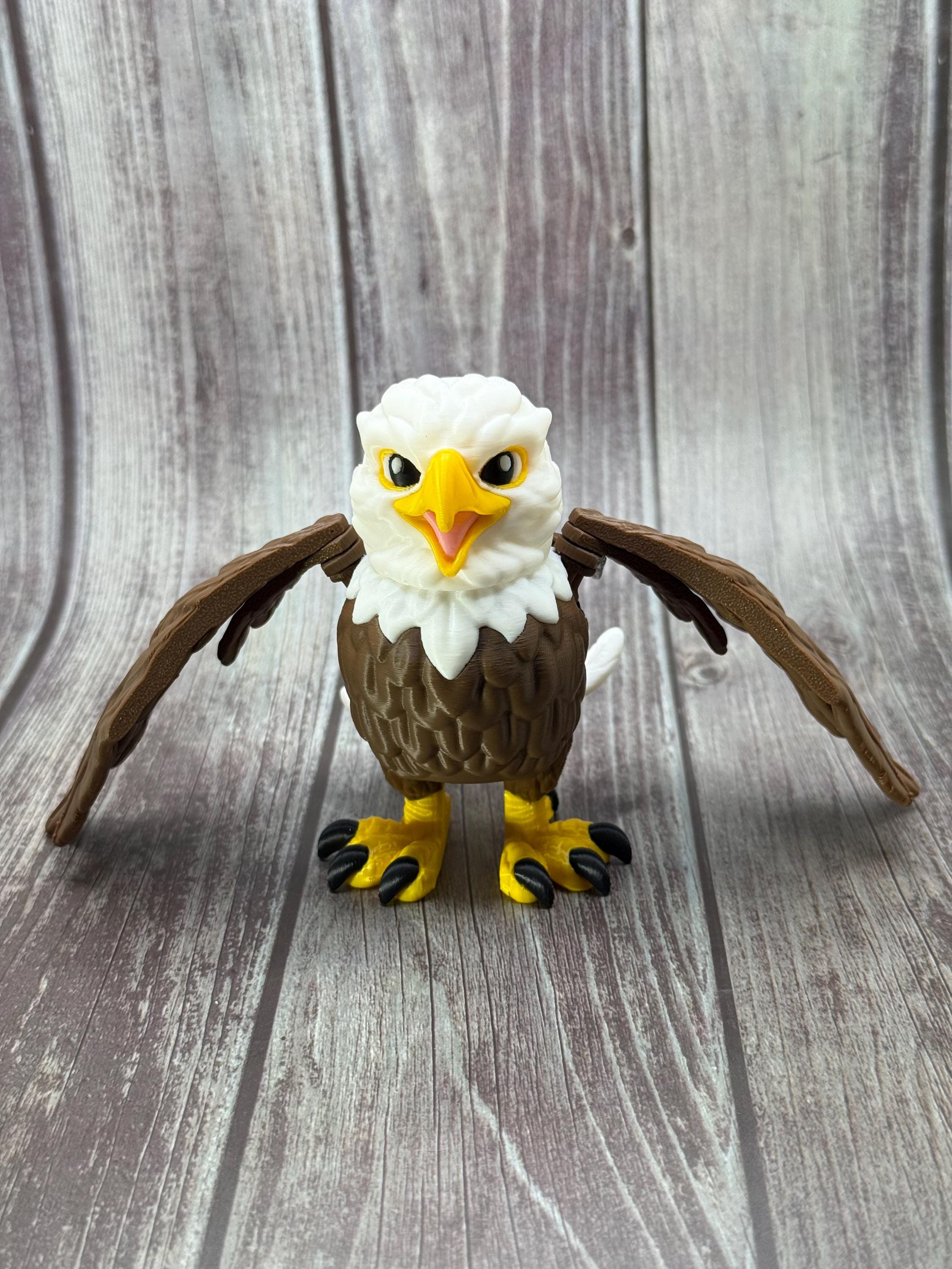 Articulated Bald Eagle – 3D Printed Majestic American Eagle Figure | Patriotic Desk Decor