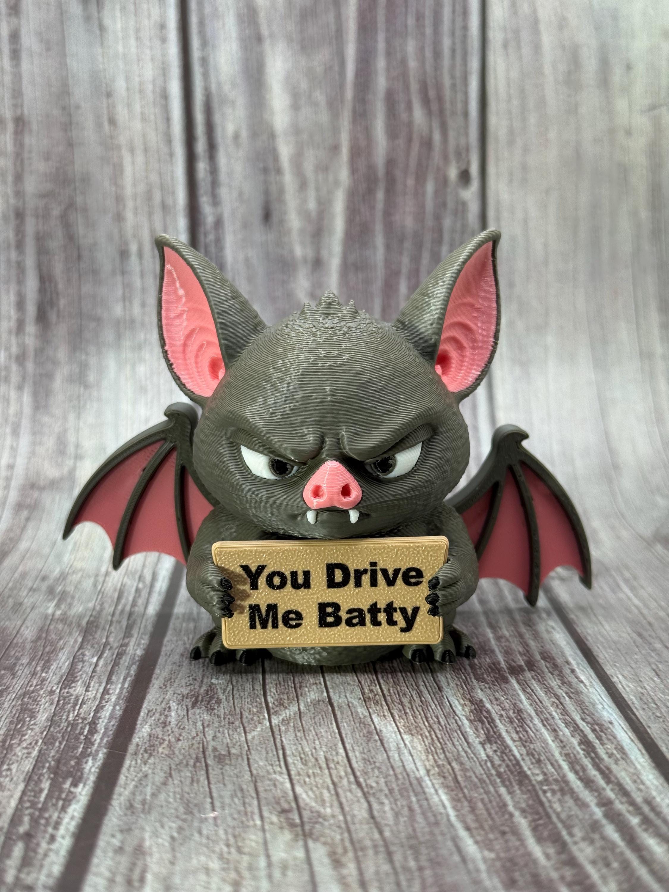 Bat with Attitude | Funny 3D Printed Bat Figurine | Sassy Desk Decor