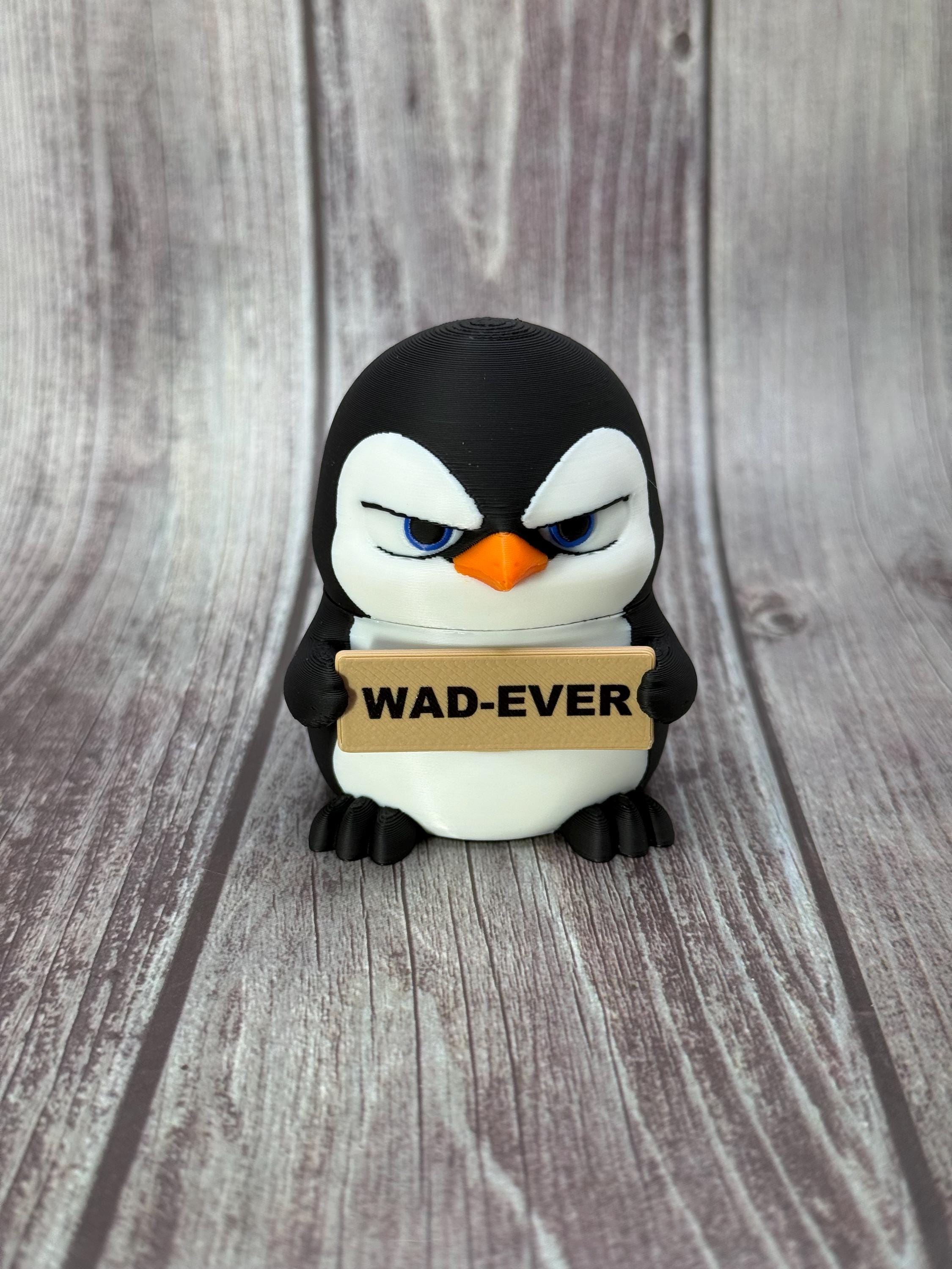 Penguin with Attitude | Funny 3D Printed Penguin Figurine | Sassy Desk Decor