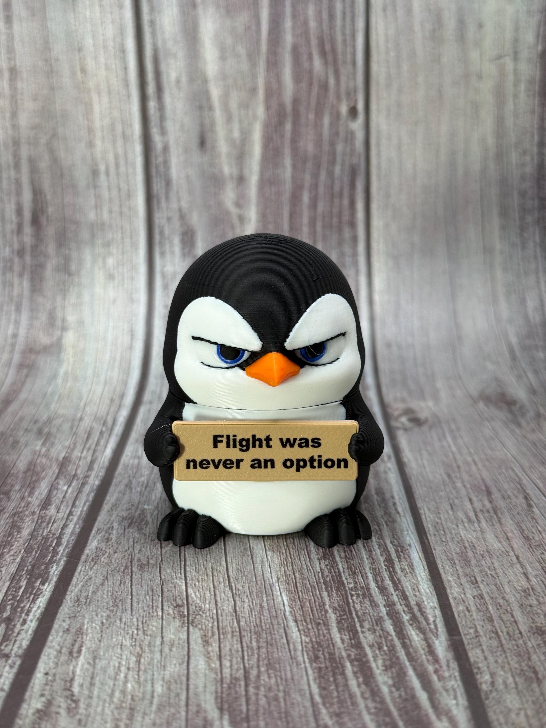 Penguin with Attitude | Funny 3D Printed Penguin Figurine | Sassy Desk Decor