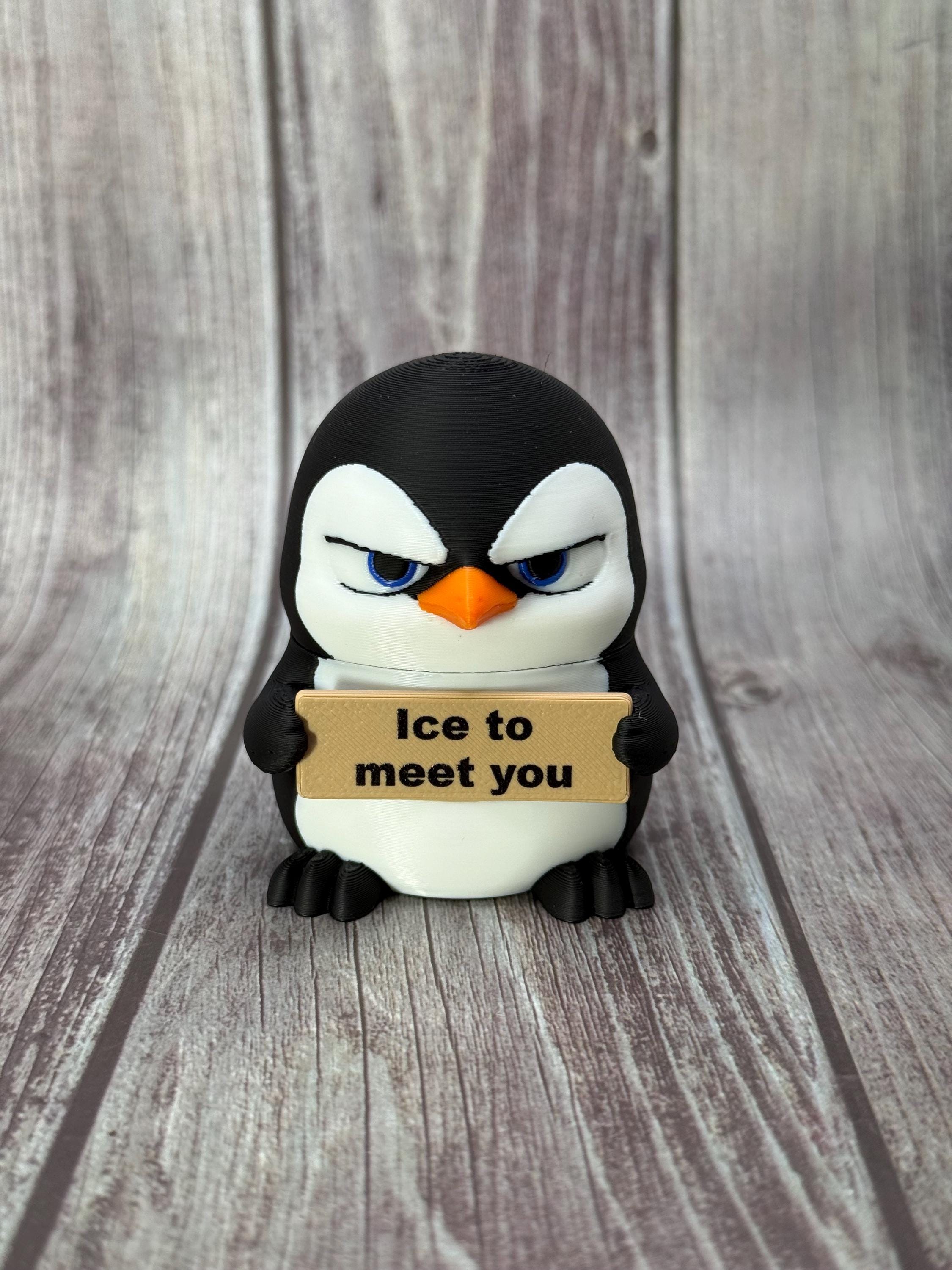 Penguin with Attitude | Funny 3D Printed Penguin Figurine | Sassy Desk Decor