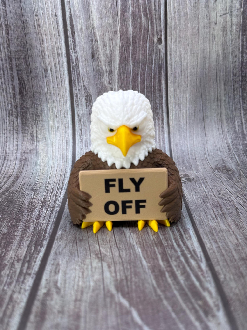 Eagle with Attitude | Funny 3D Printed Bald Eagle Figurine | Patriotic Desk Decor