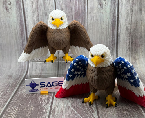 3D Printed American Eagle with Flag Wings | Patriotic USA Eagle Statue | America 250 Decor