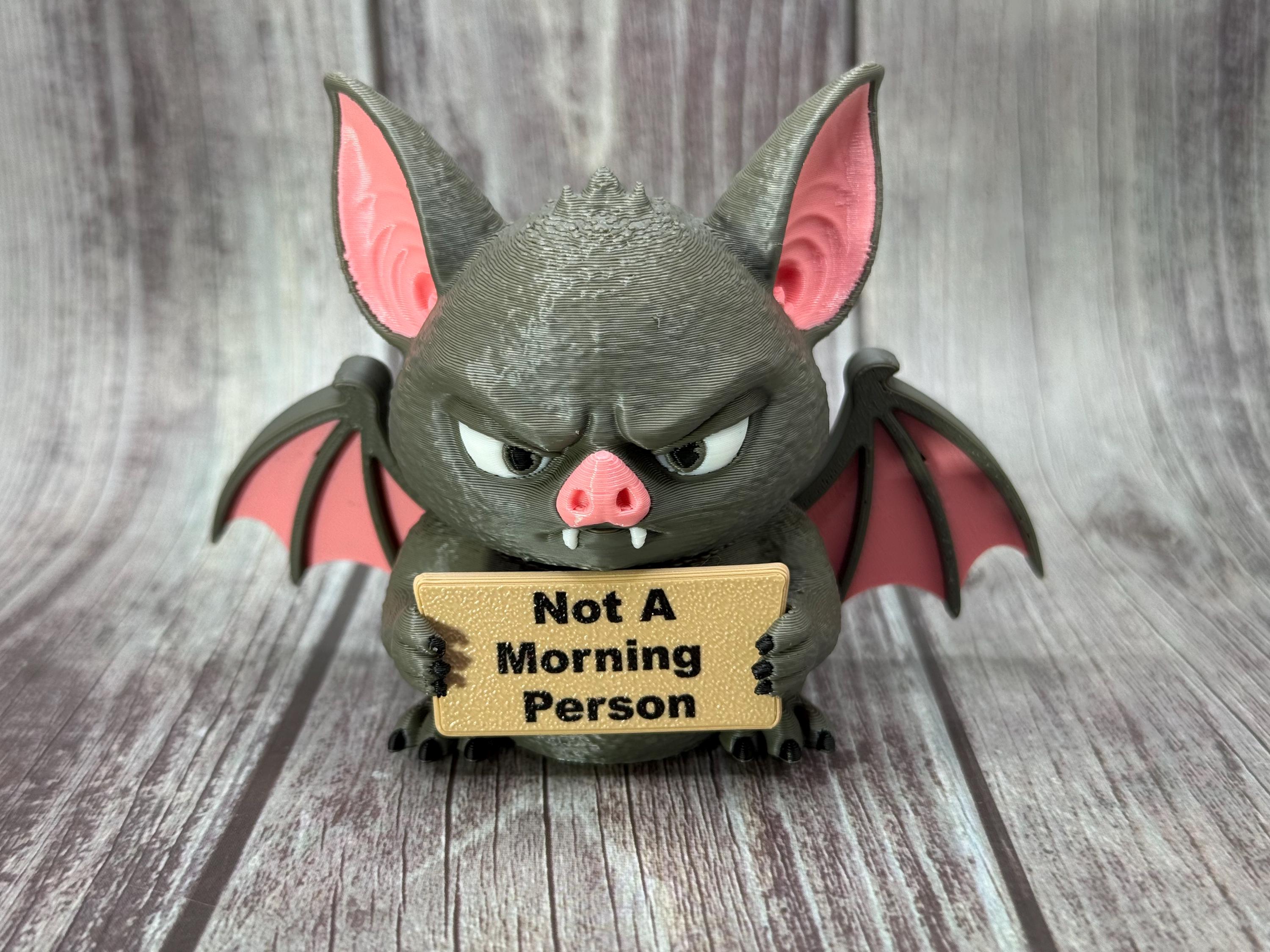 Bat with Attitude | Funny 3D Printed Bat Figurine | Sassy Desk Decor