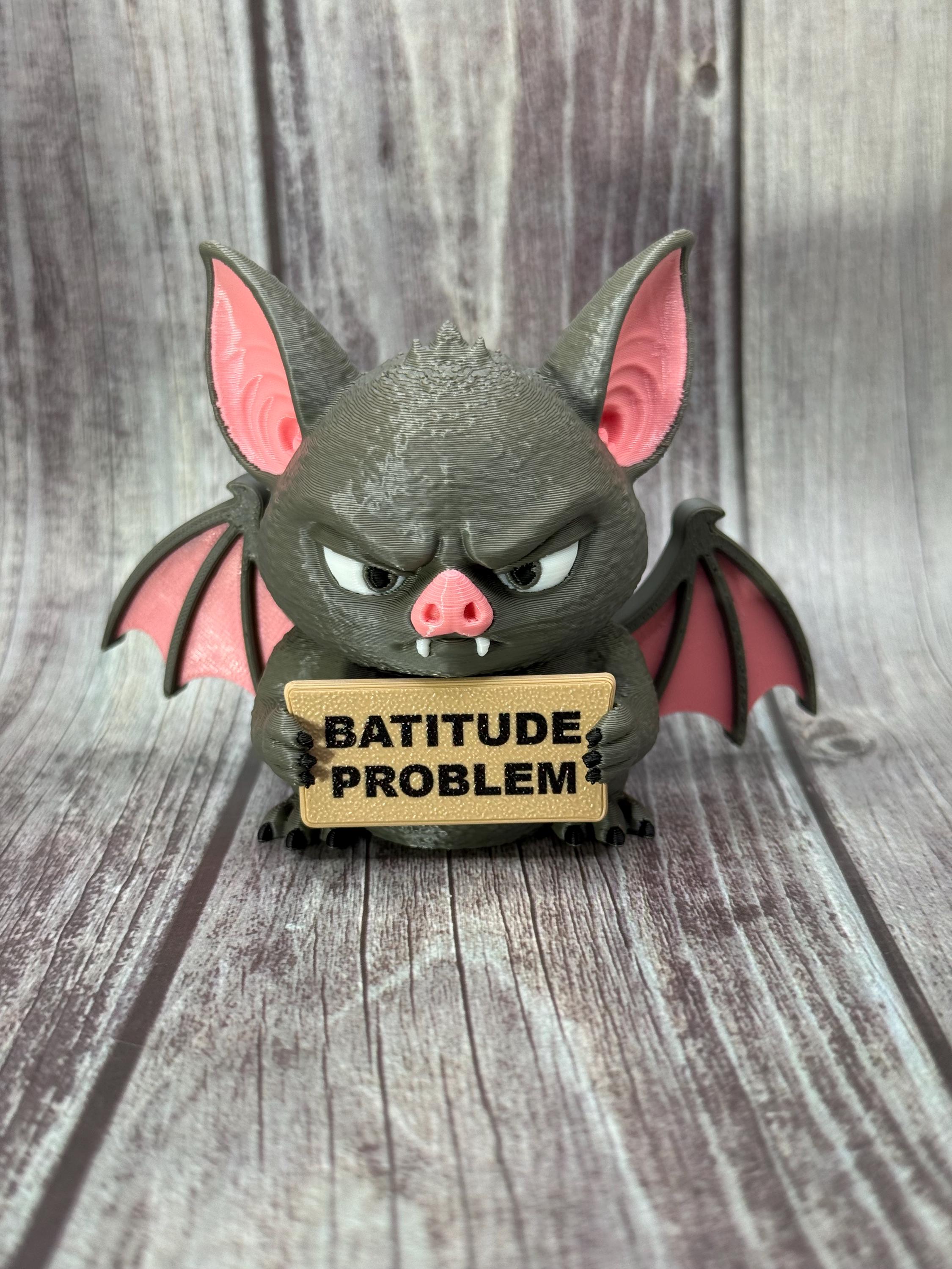 Bat with Attitude | Funny 3D Printed Bat Figurine | Sassy Desk Decor