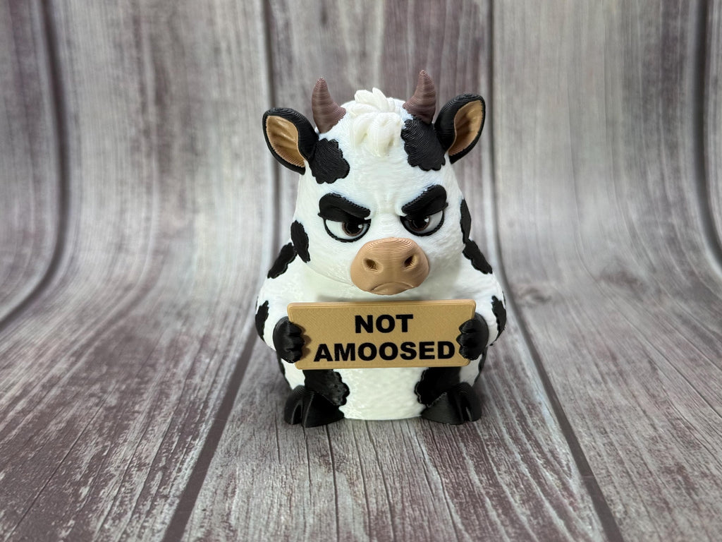 Cow with Attitude | Funny 3D Printed Cow Figurine | Sarcastic Farm Animal Decor