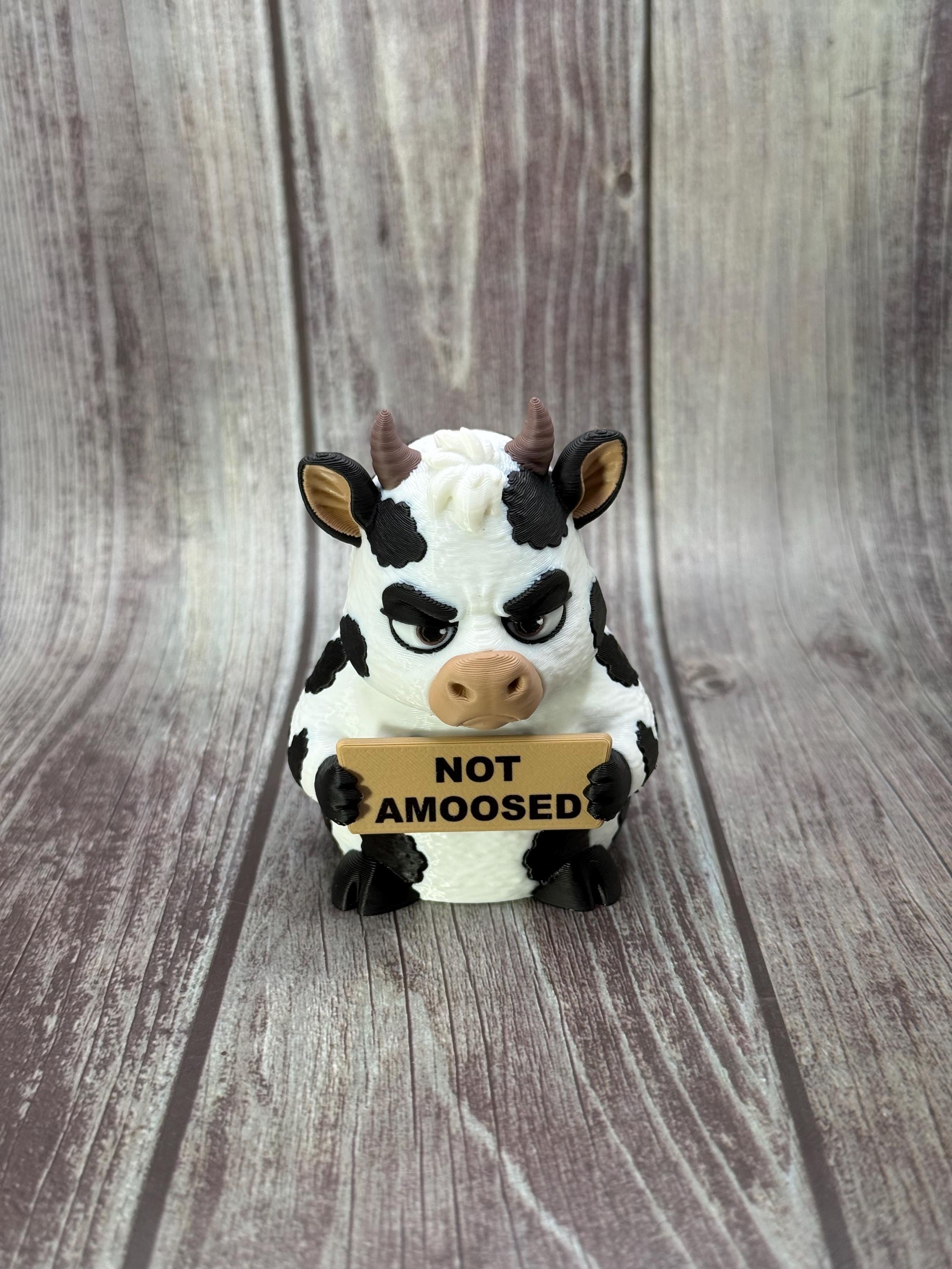Cow with Attitude | Funny 3D Printed Cow Figurine | Sarcastic Farm Animal Decor