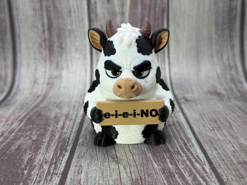 Cow with Attitude | Funny 3D Printed Cow Figurine | Sarcastic Farm Animal Decor