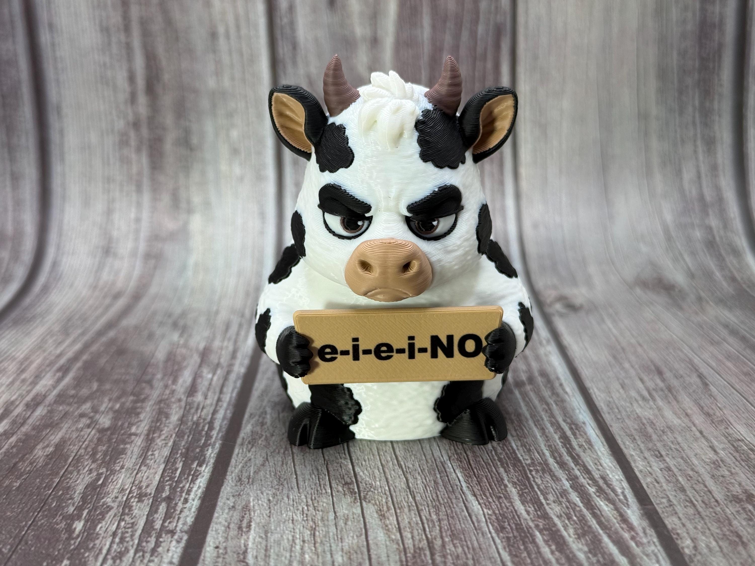 Cow with Attitude | Funny 3D Printed Cow Figurine | Sarcastic Farm Animal Decor
