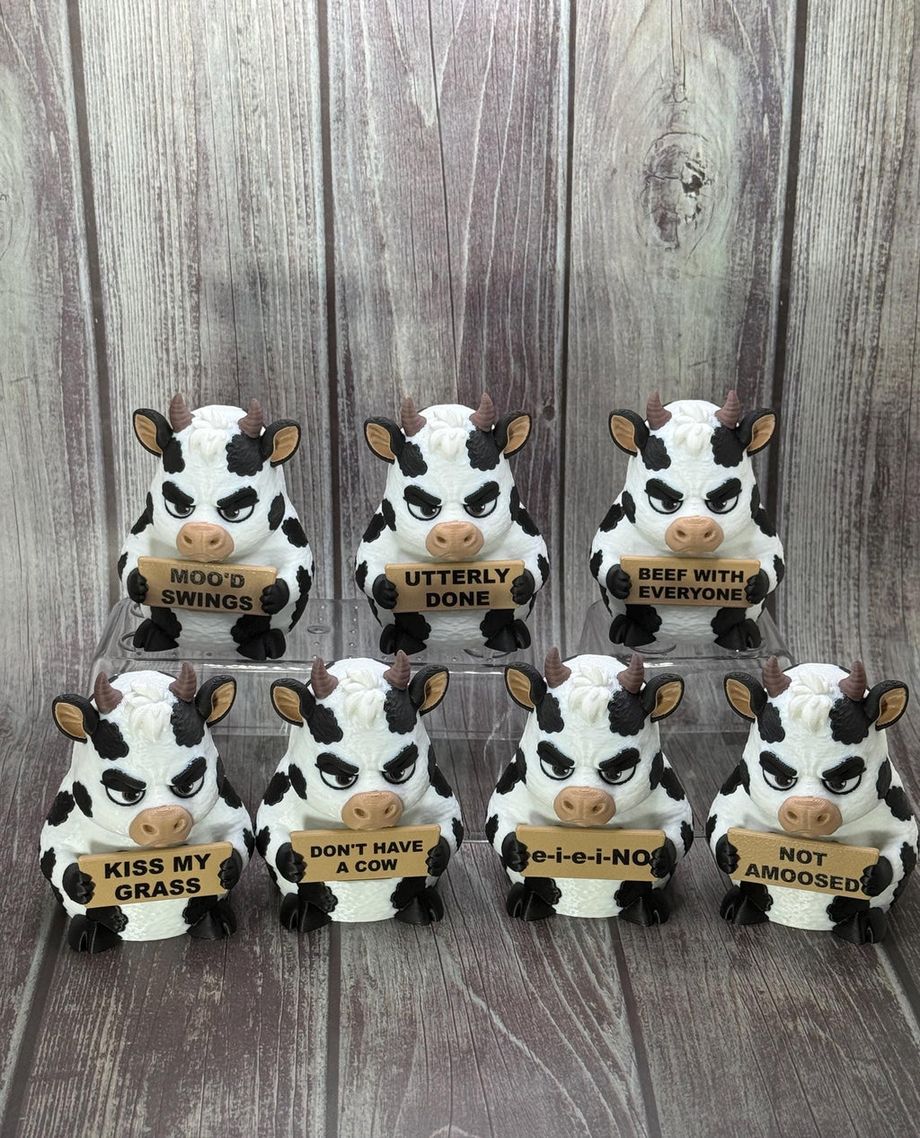 Cow with Attitude | Funny 3D Printed Cow Figurine | Sarcastic Farm Animal Decor
