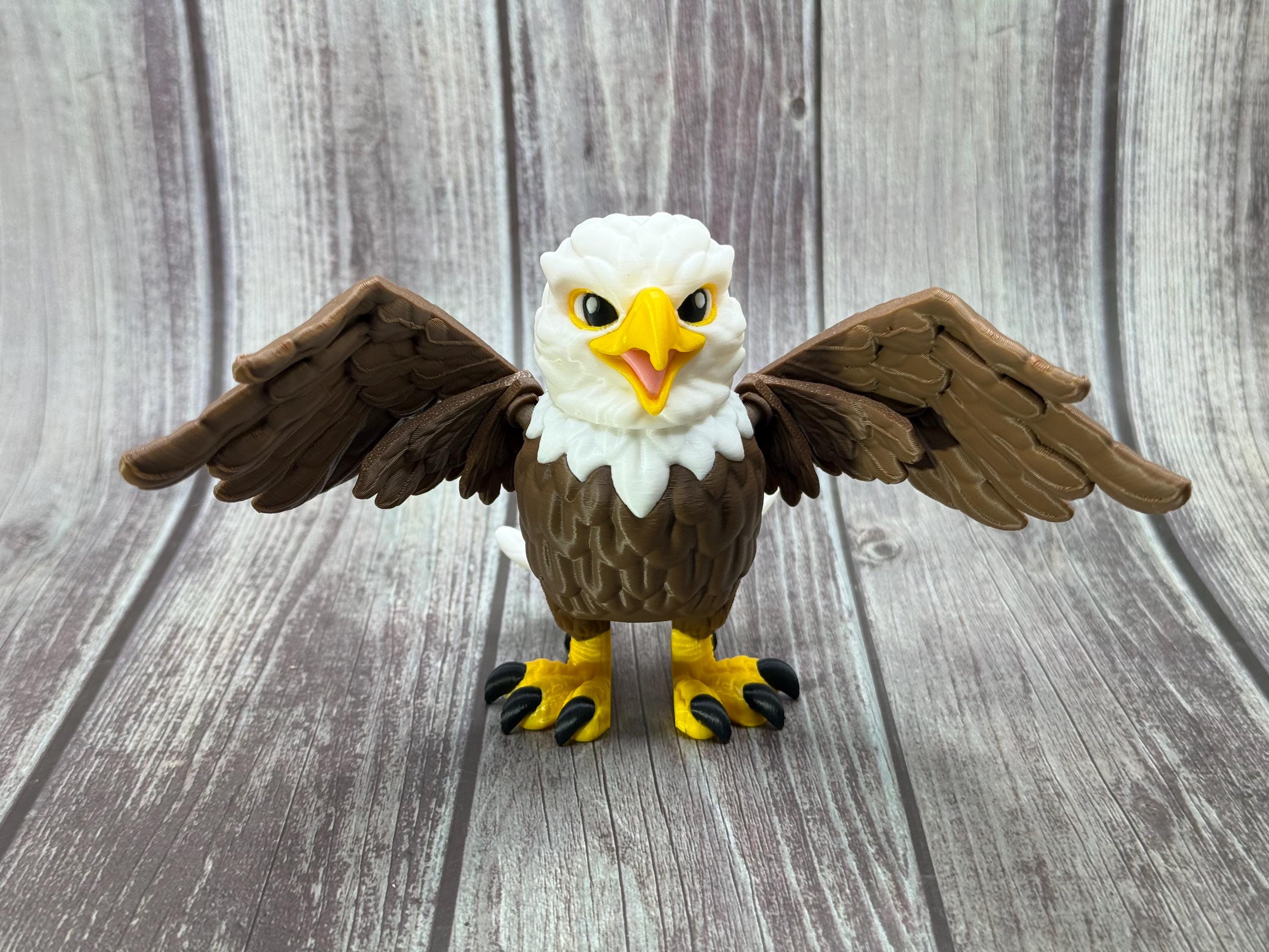 Articulated Bald Eagle – 3D Printed Majestic American Eagle Figure | Patriotic Desk Decor