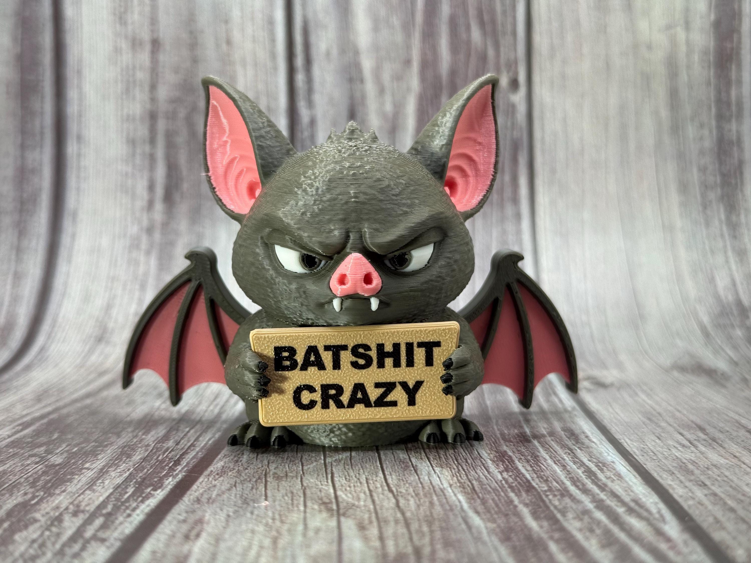 Bat with Attitude | Funny 3D Printed Bat Figurine | Sassy Desk Decor