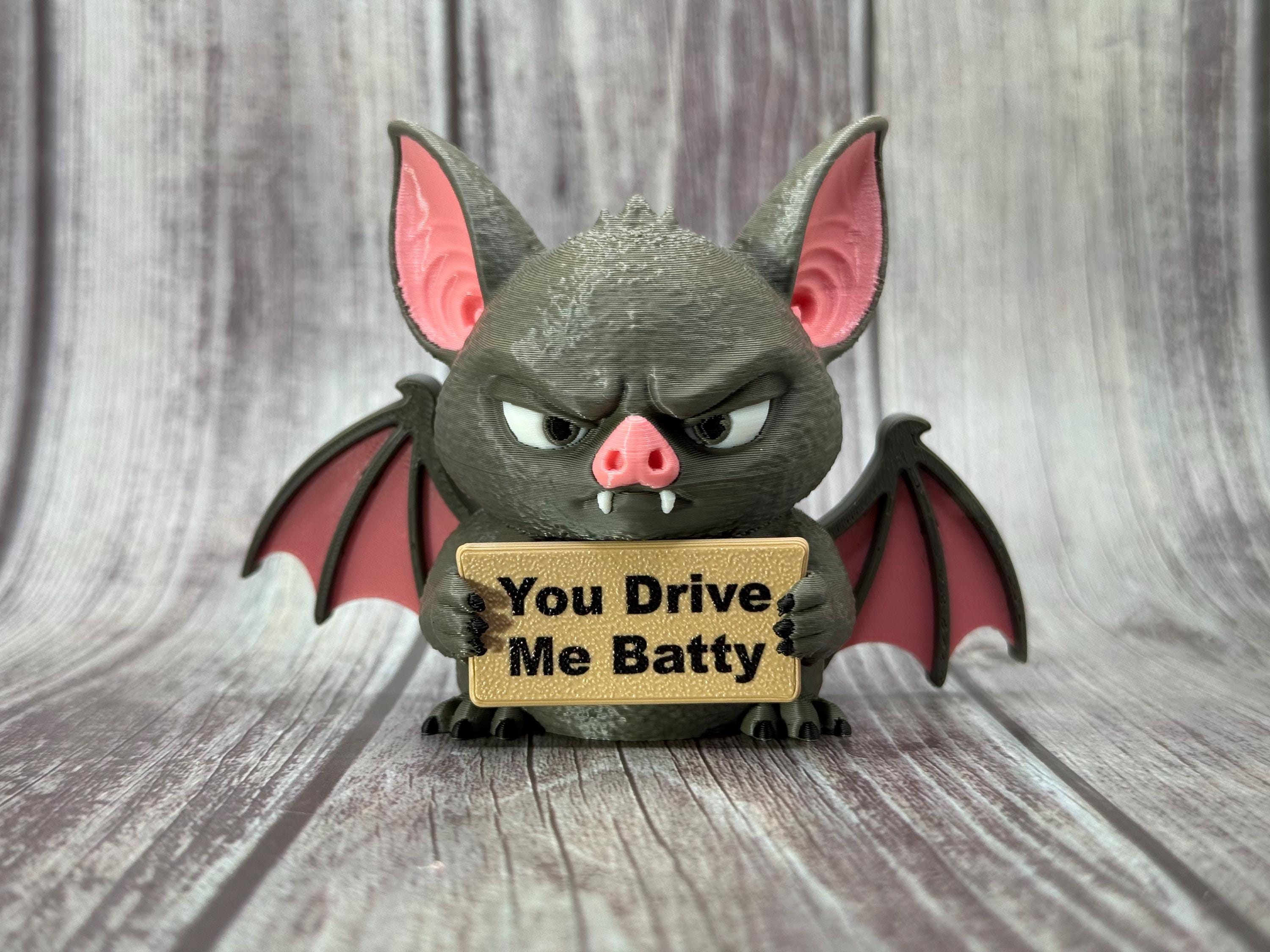 Bat with Attitude | Funny 3D Printed Bat Figurine | Sassy Desk Decor