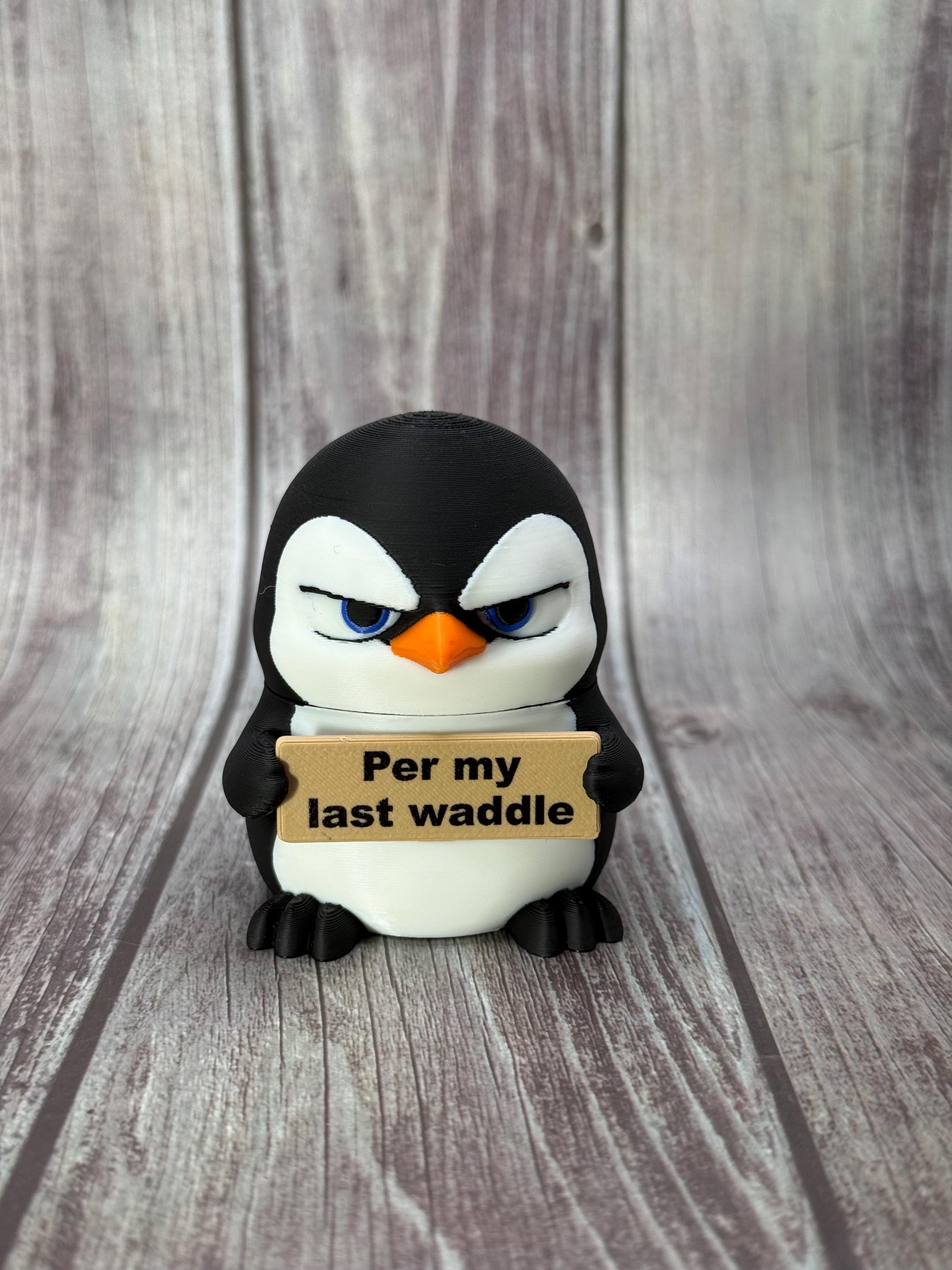 Penguin with Attitude | Funny 3D Printed Penguin Figurine | Sassy Desk Decor