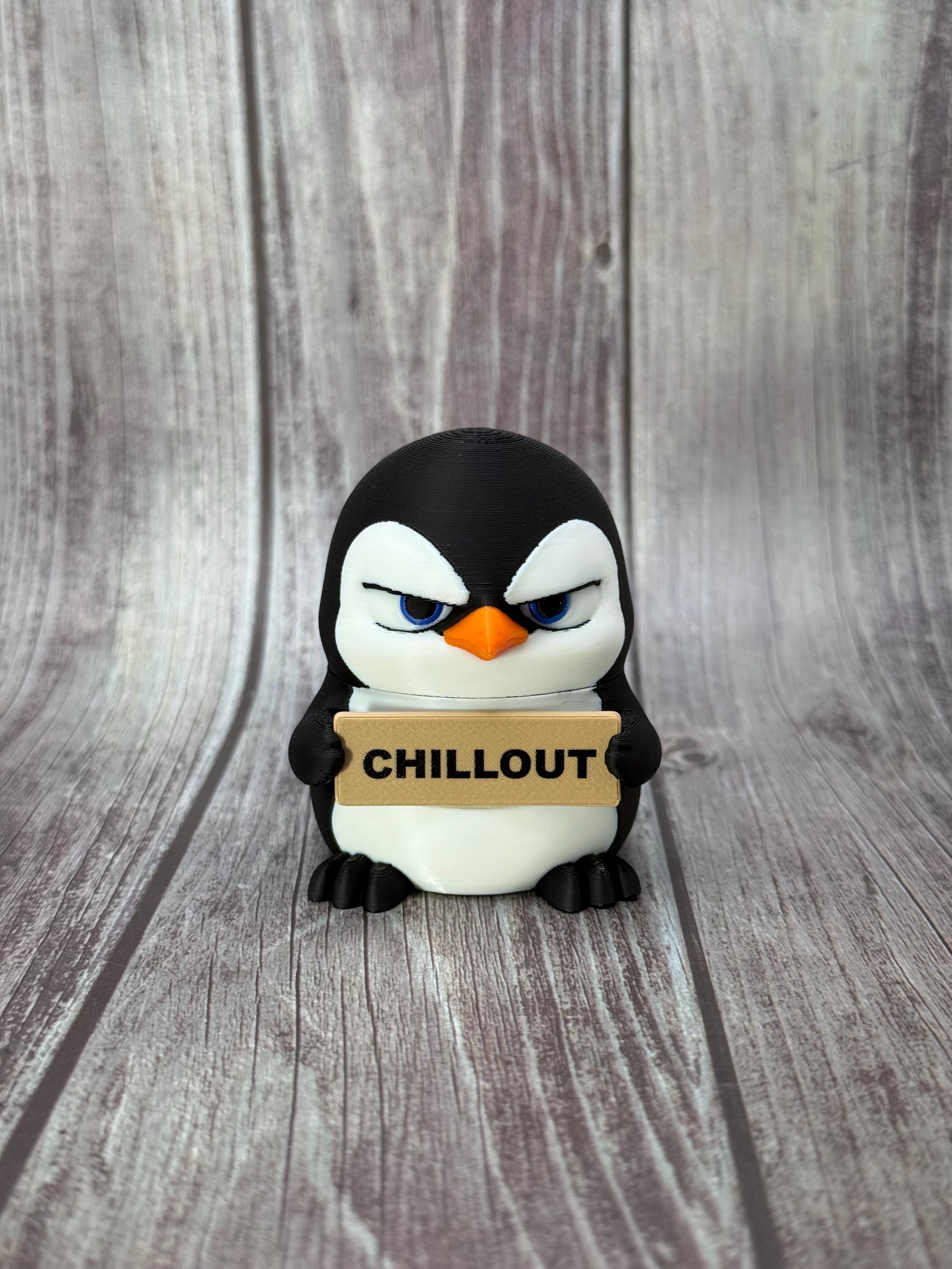 Penguin with Attitude | Funny 3D Printed Penguin Figurine | Sassy Desk Decor