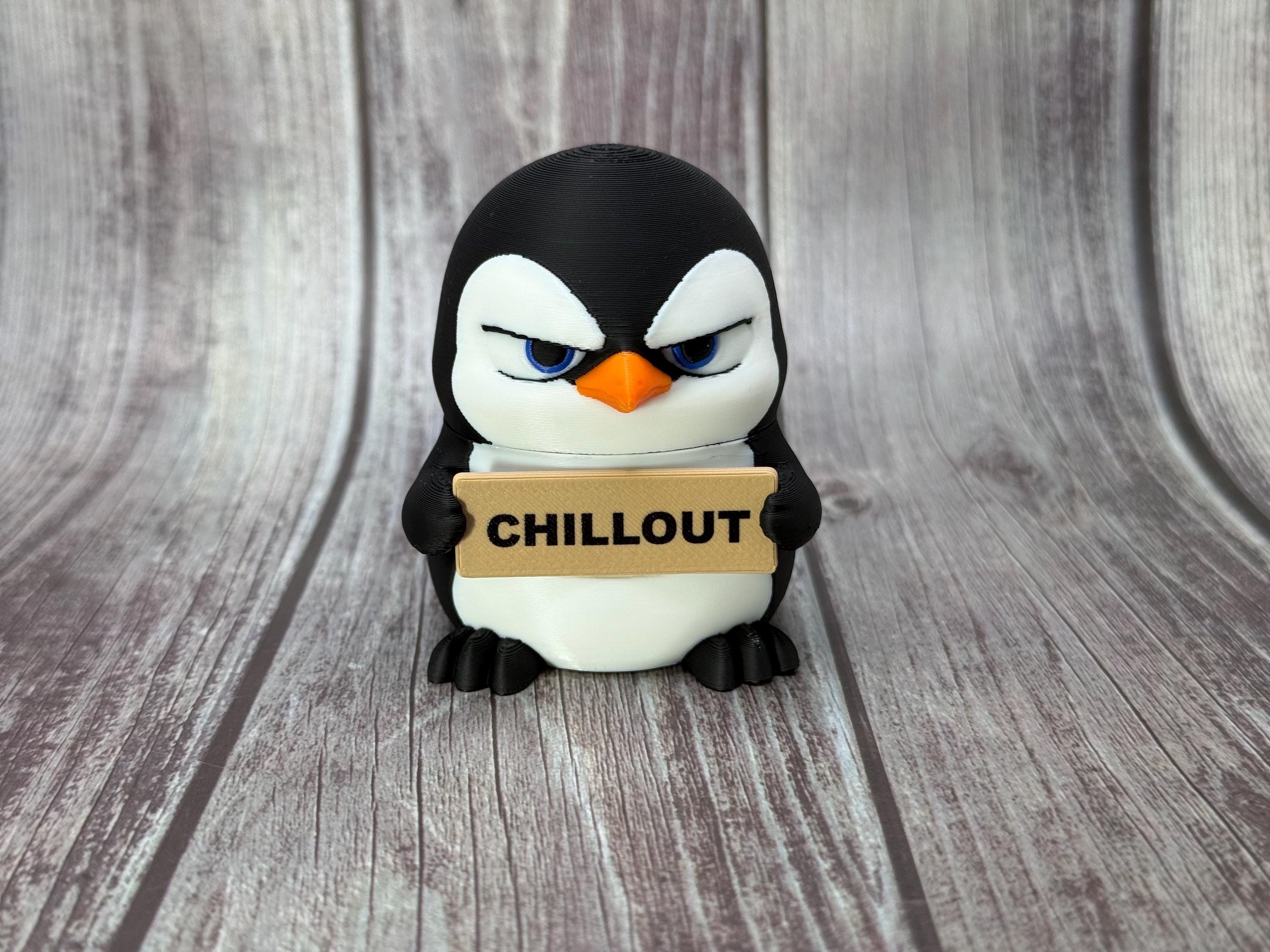 Penguin with Attitude | Funny 3D Printed Penguin Figurine | Sassy Desk Decor