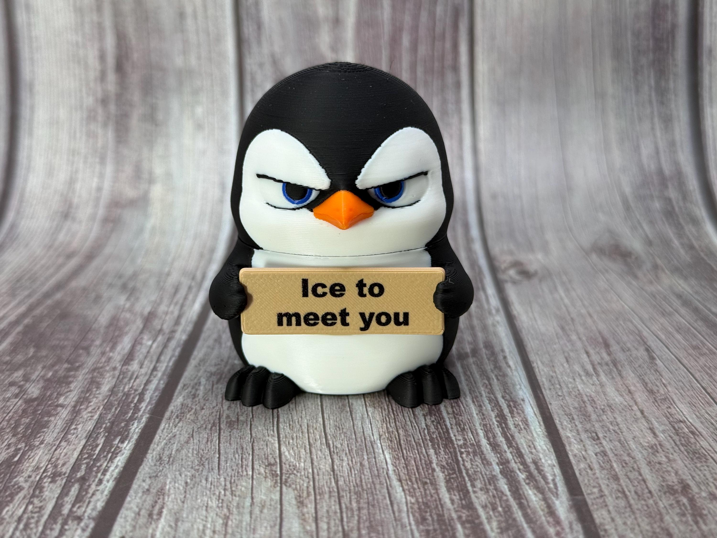 Penguin with Attitude | Funny 3D Printed Penguin Figurine | Sassy Desk Decor