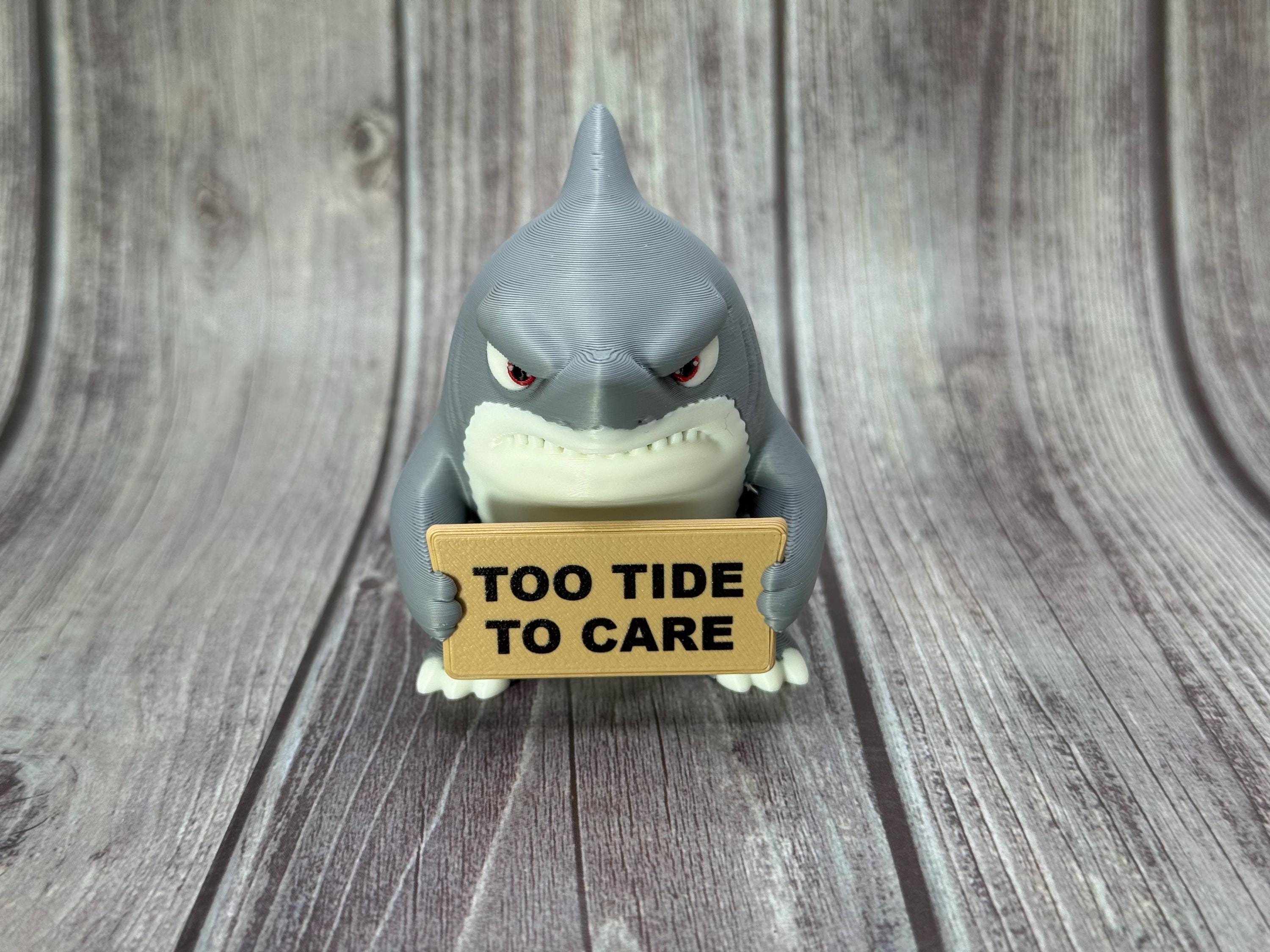 3D Printed Shark Figurine | Sassy Attitude, Funny Signs, Ocean Decor