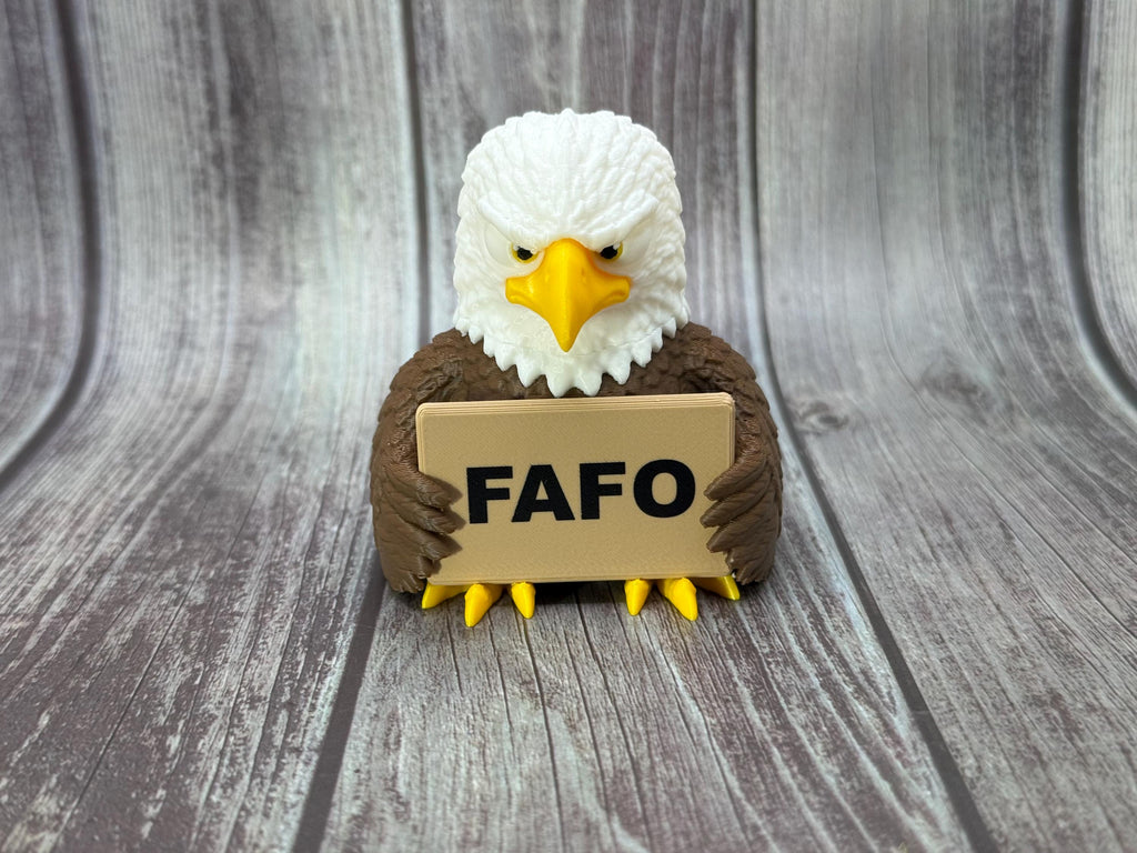 Eagle with Attitude | Funny 3D Printed Bald Eagle Figurine | Patriotic Desk Decor