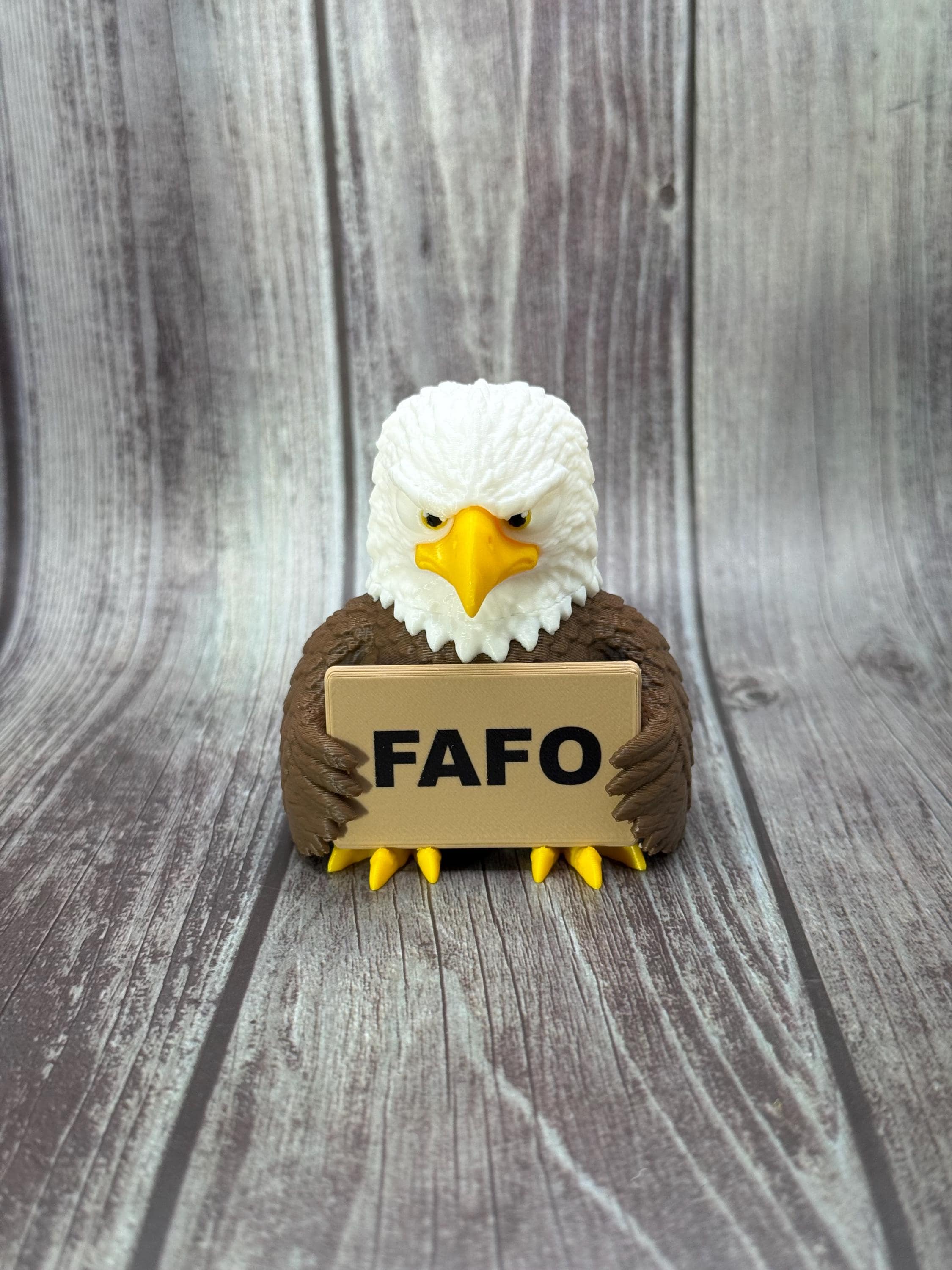 Eagle with Attitude | Funny 3D Printed Bald Eagle Figurine | Patriotic Desk Decor