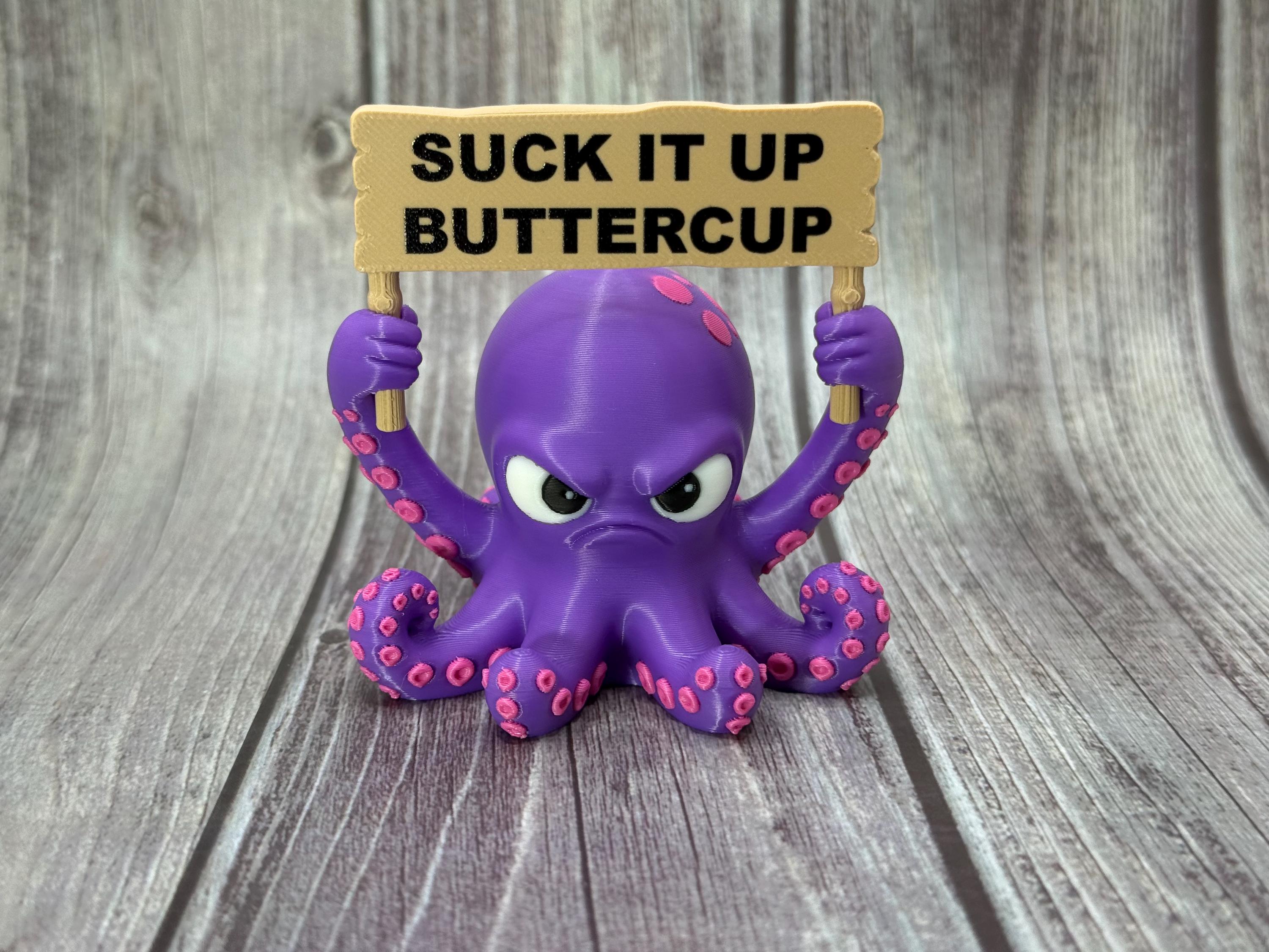 Octopus with Attitude | Funny 3D Printed Octopus Figurine