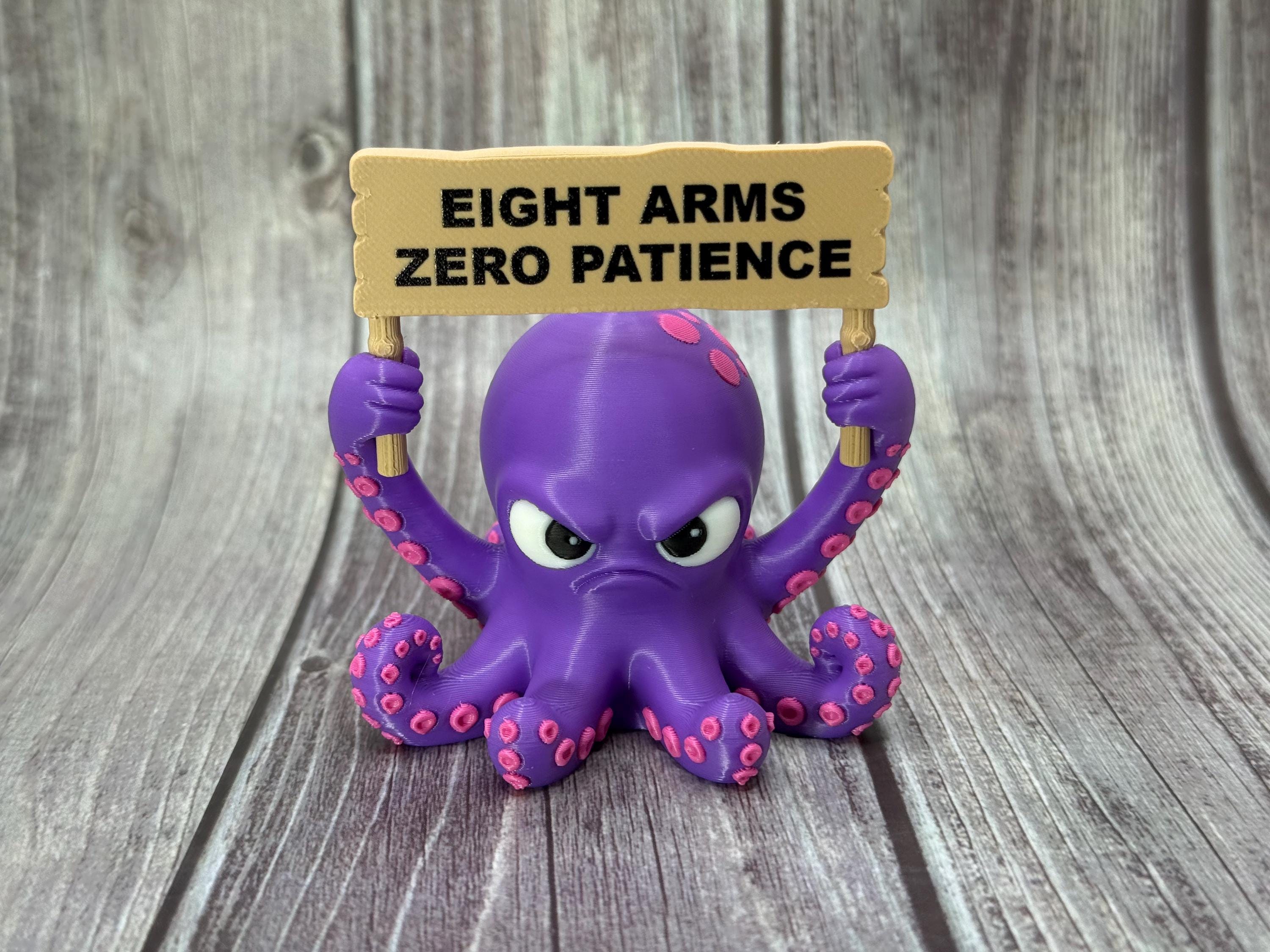 Octopus with Attitude | Funny 3D Printed Octopus Figurine