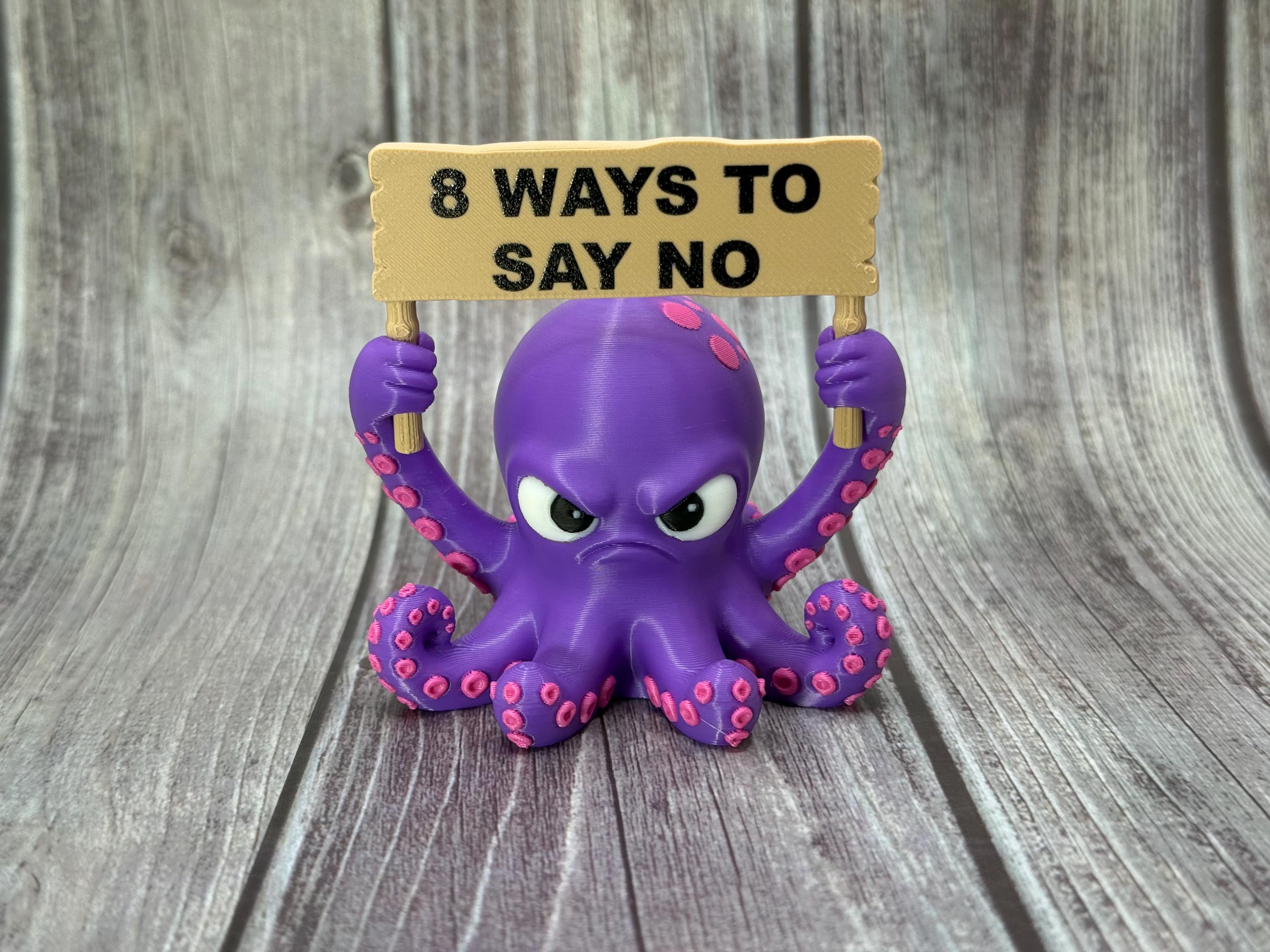 Octopus with Attitude | Funny 3D Printed Octopus Figurine