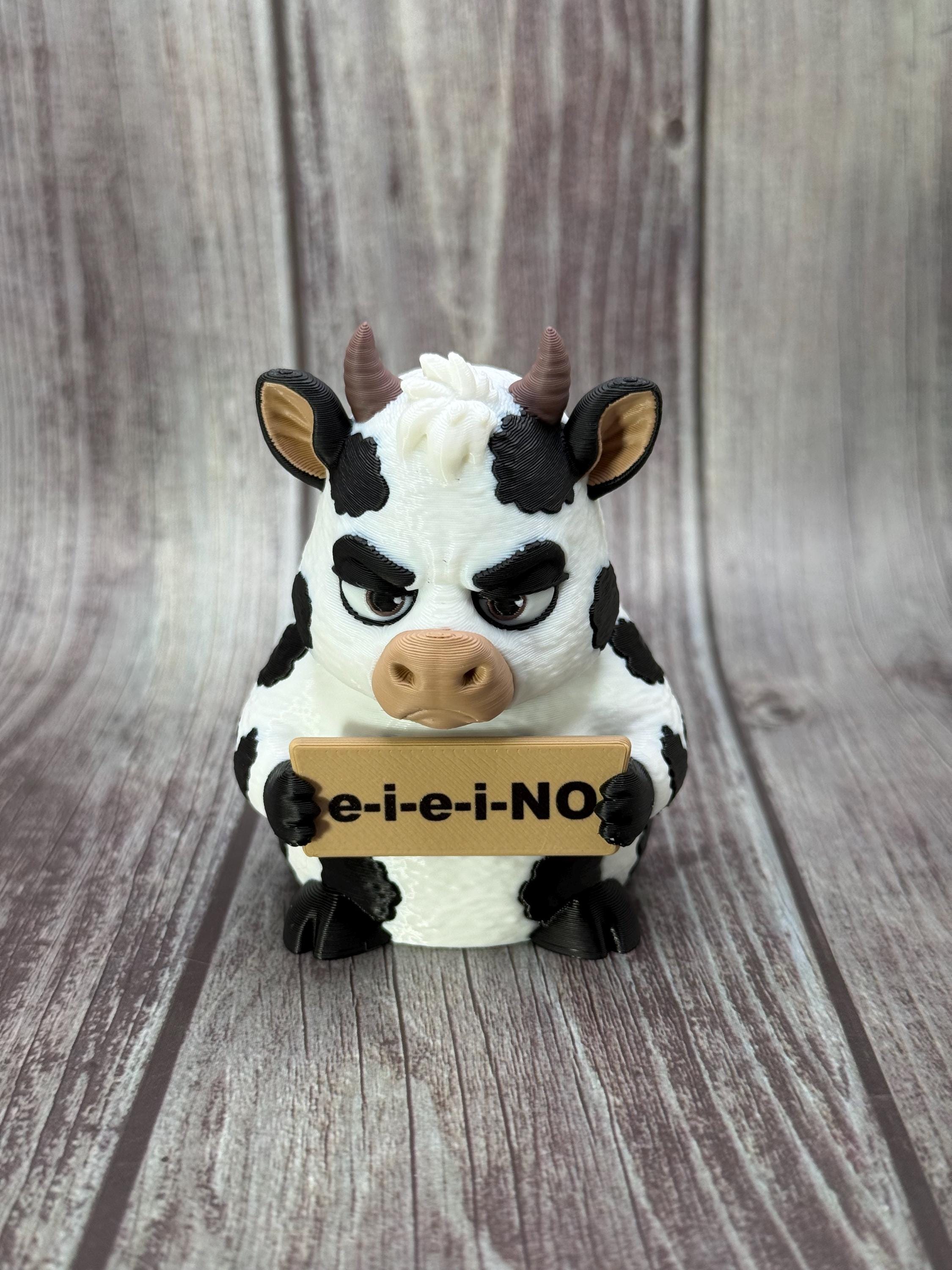 Cow with Attitude | Funny 3D Printed Cow Figurine | Sarcastic Farm Animal Decor