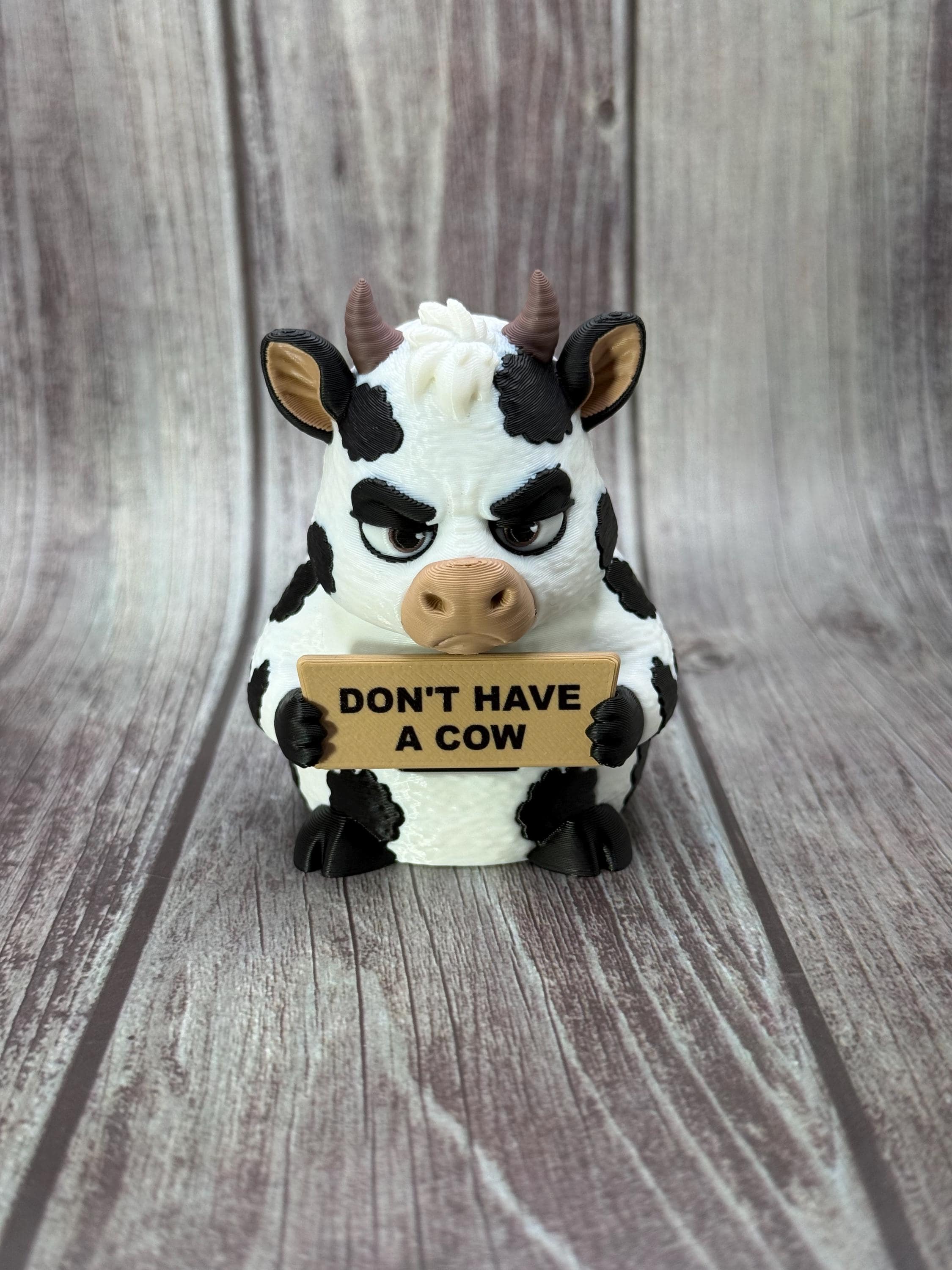 Cow with Attitude | Funny 3D Printed Cow Figurine | Sarcastic Farm Animal Decor