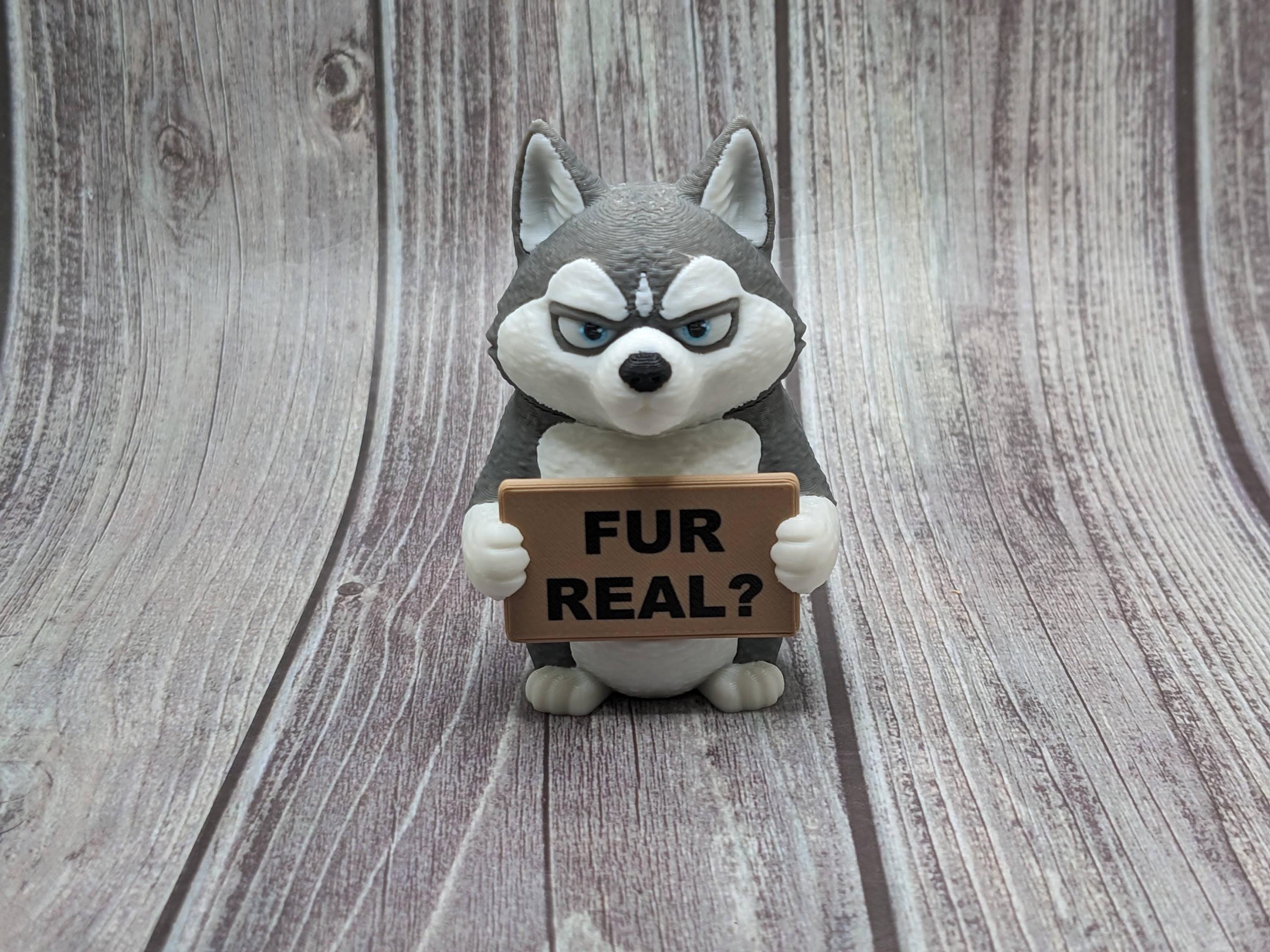 Husky with Attitude | Funny 3D Printed Husky Figurine | Sarcastic Dog Deco