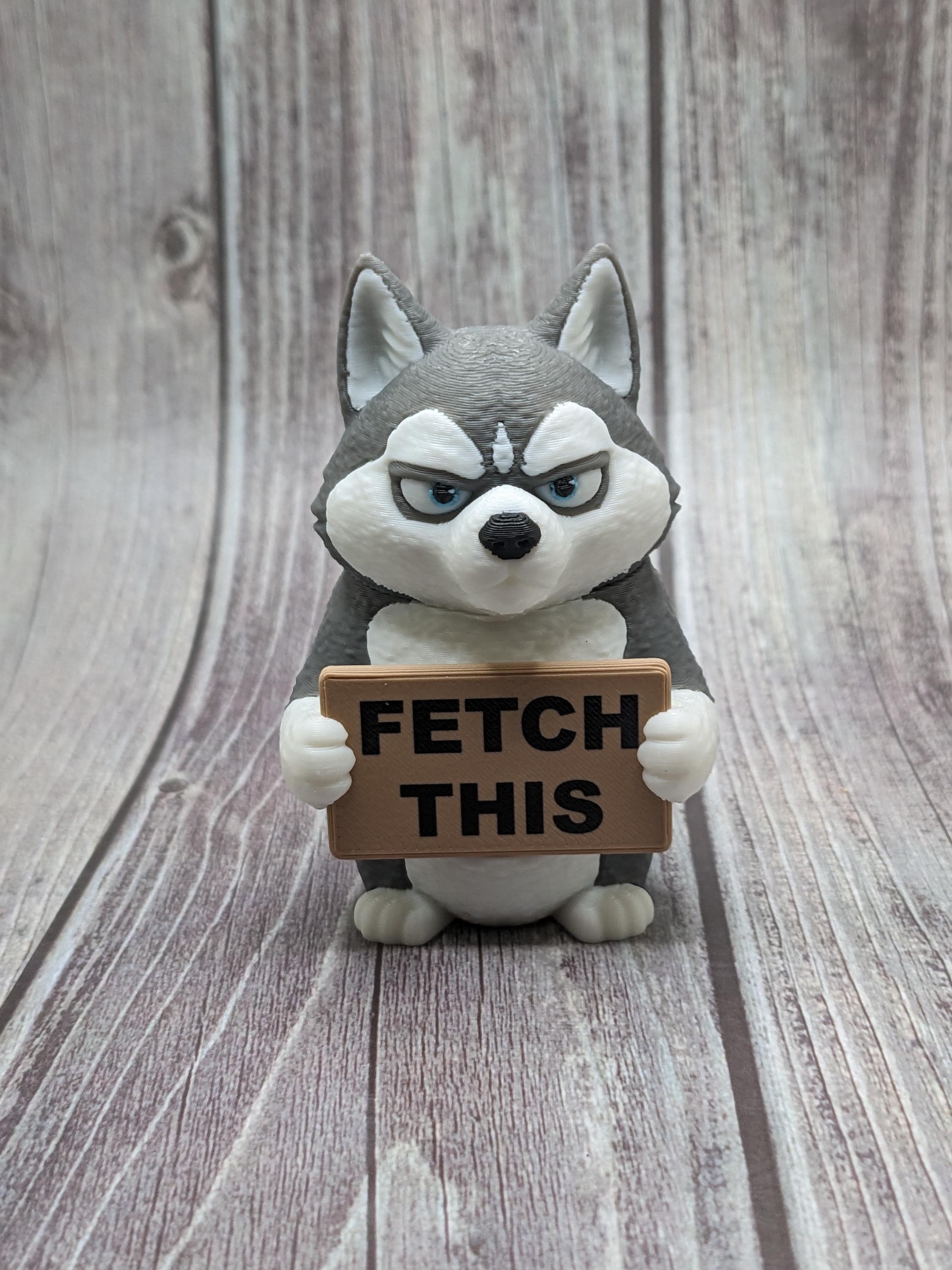 Husky with Attitude | Funny 3D Printed Husky Figurine | Sarcastic Dog Deco