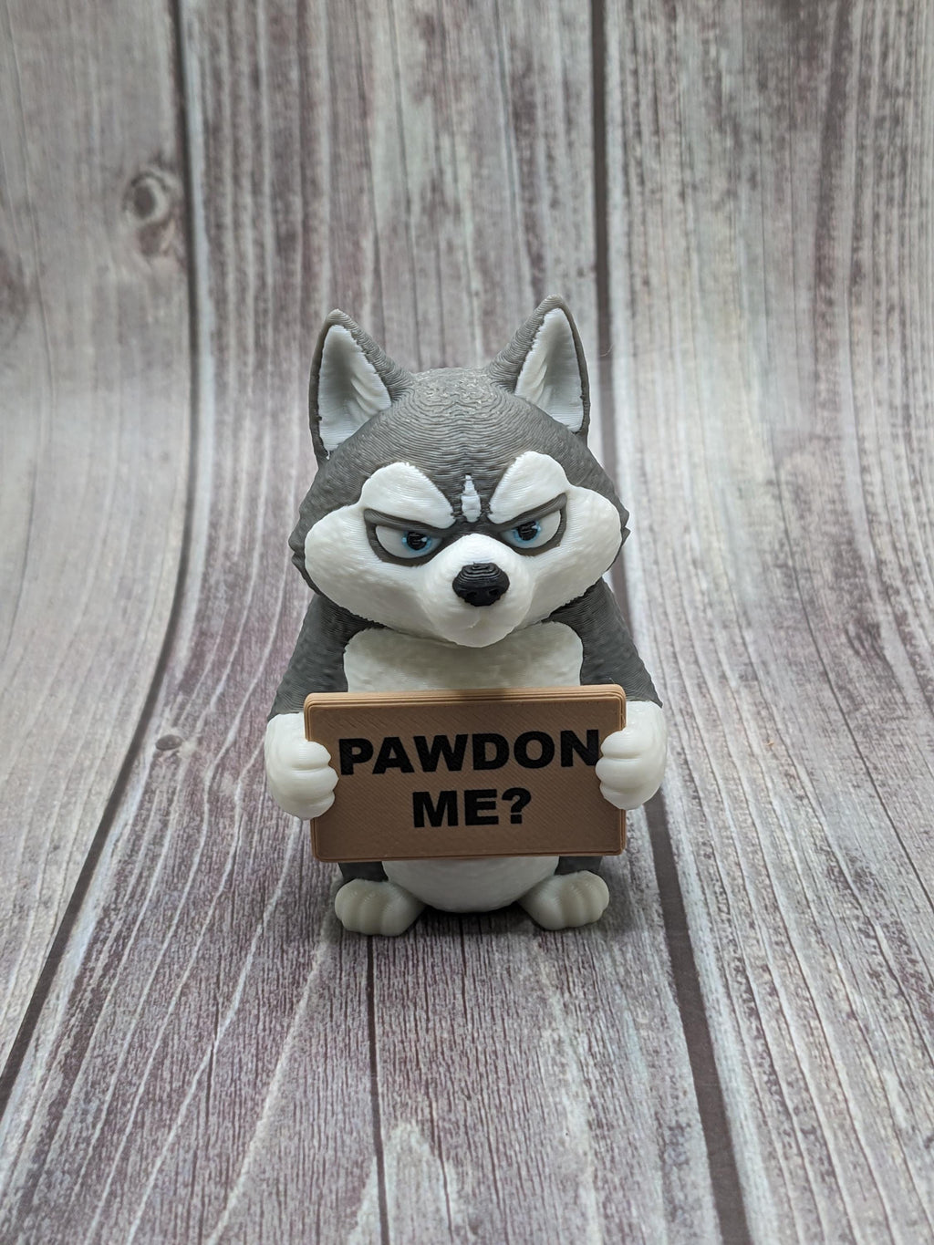 Husky with Attitude | Funny 3D Printed Husky Figurine | Sarcastic Dog Deco