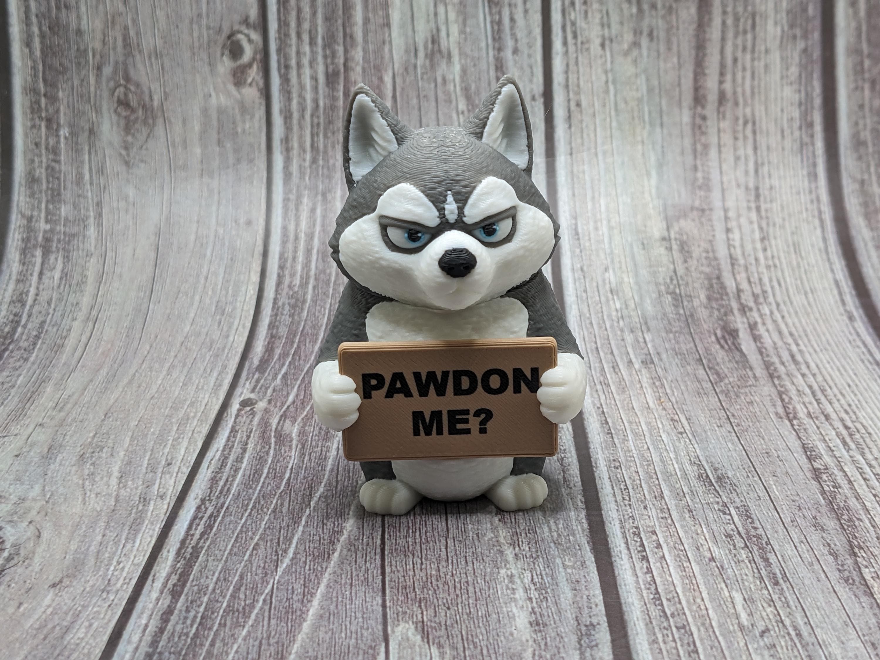 Husky with Attitude | Funny 3D Printed Husky Figurine | Sarcastic Dog Deco