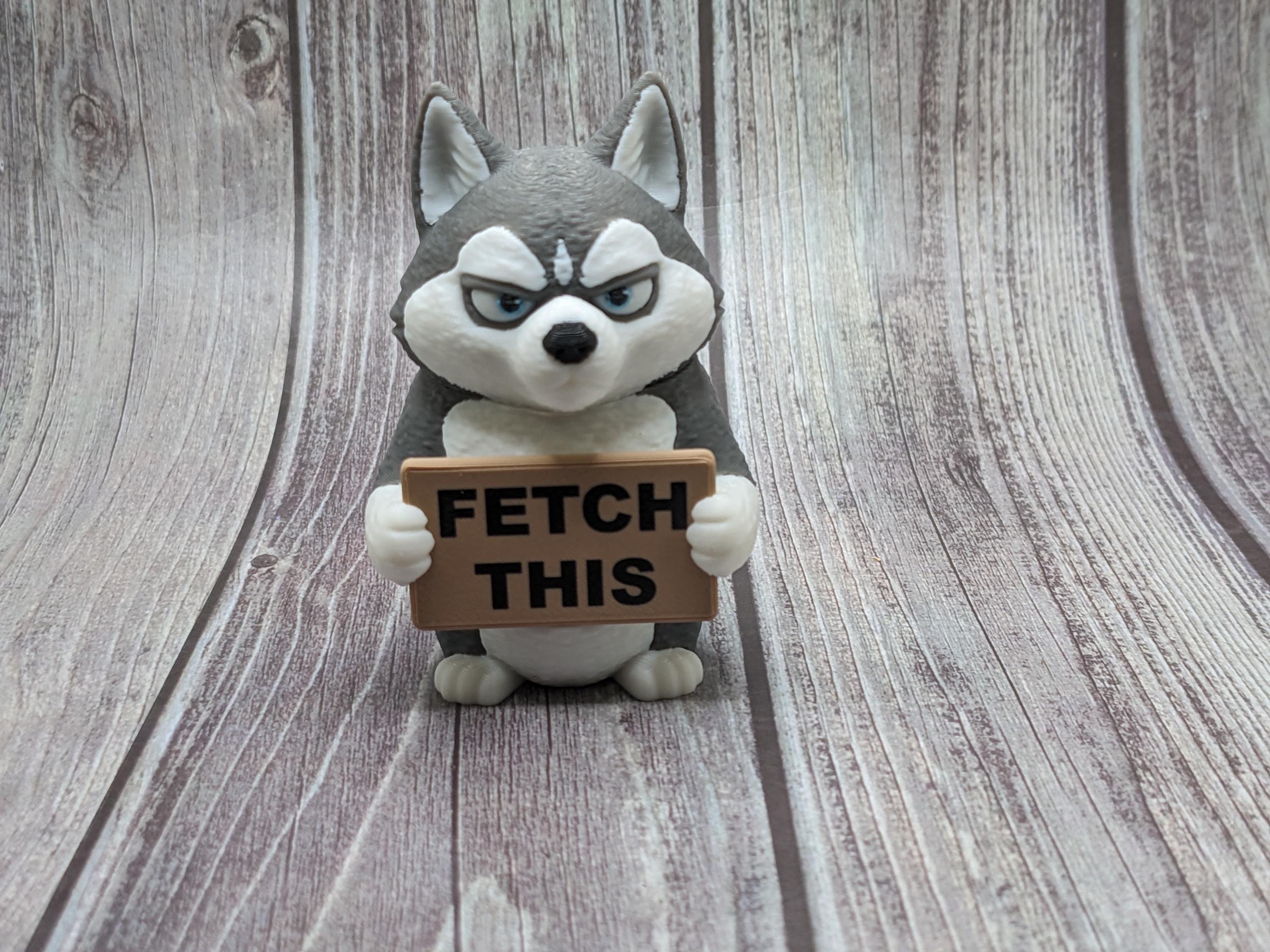 Husky with Attitude | Funny 3D Printed Husky Figurine | Sarcastic Dog Deco
