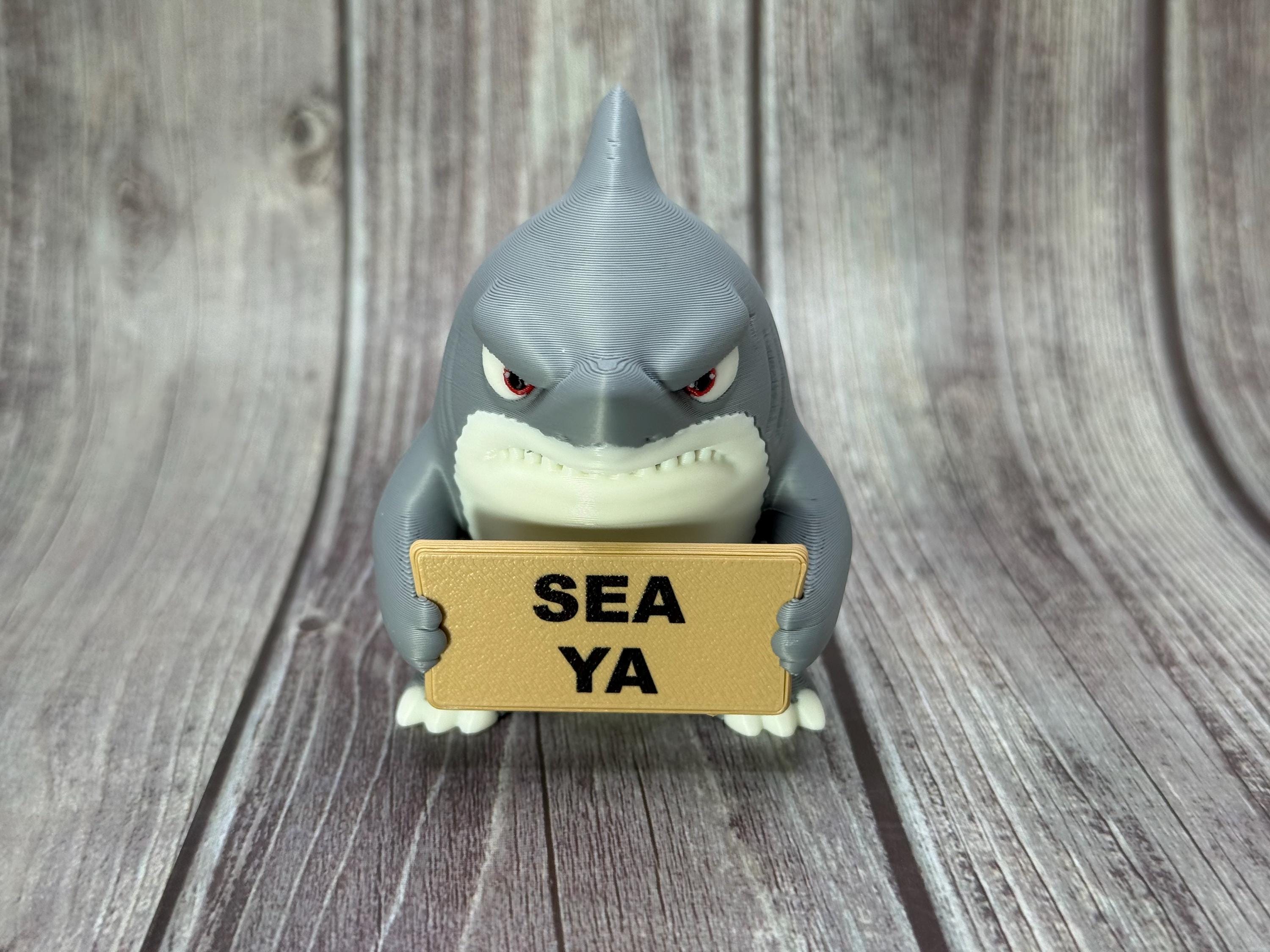 3D Printed Shark Figurine | Sassy Attitude, Funny Signs, Ocean Decor