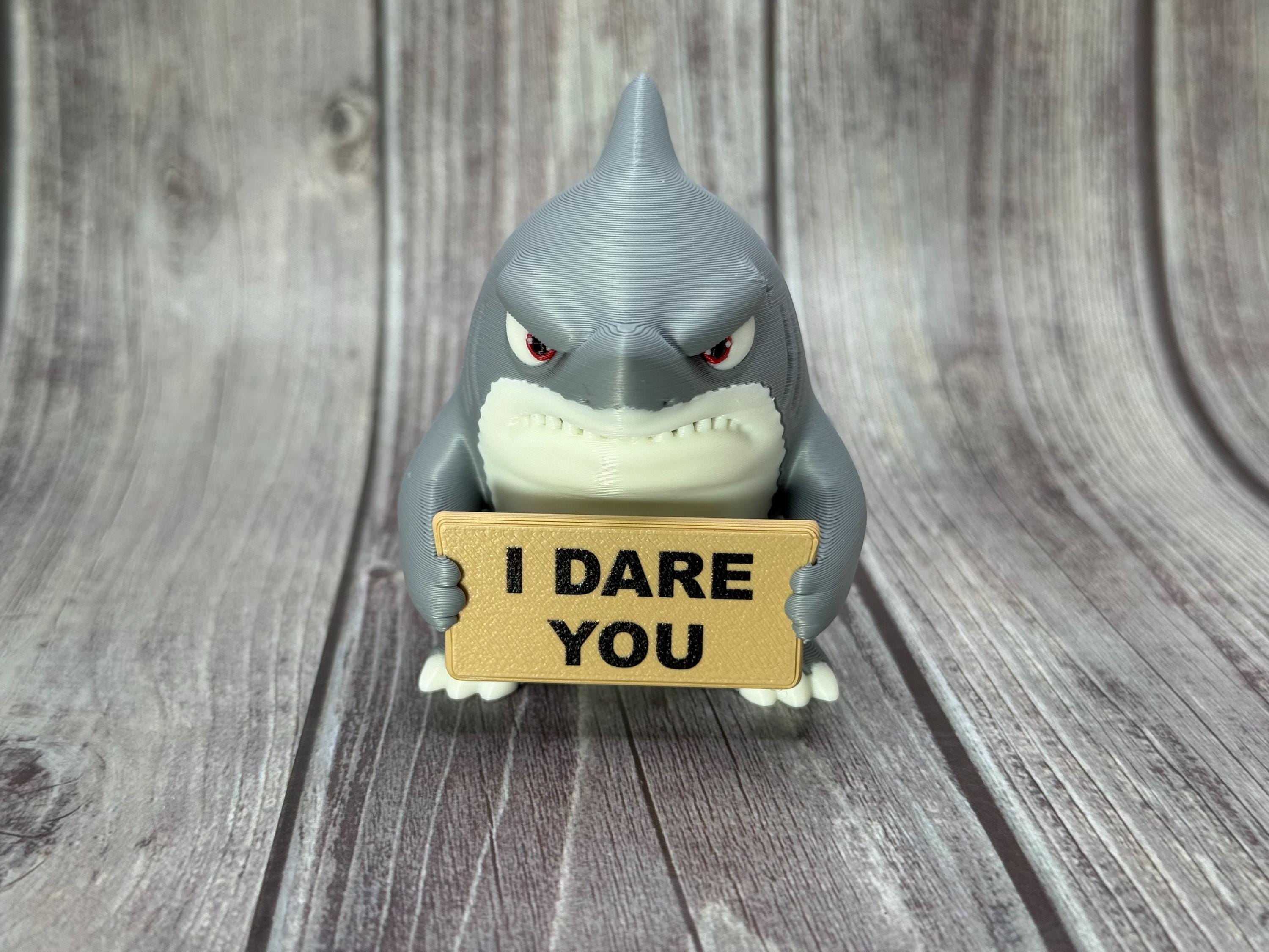 3D Printed Shark Figurine | Sassy Attitude, Funny Signs, Ocean Decor