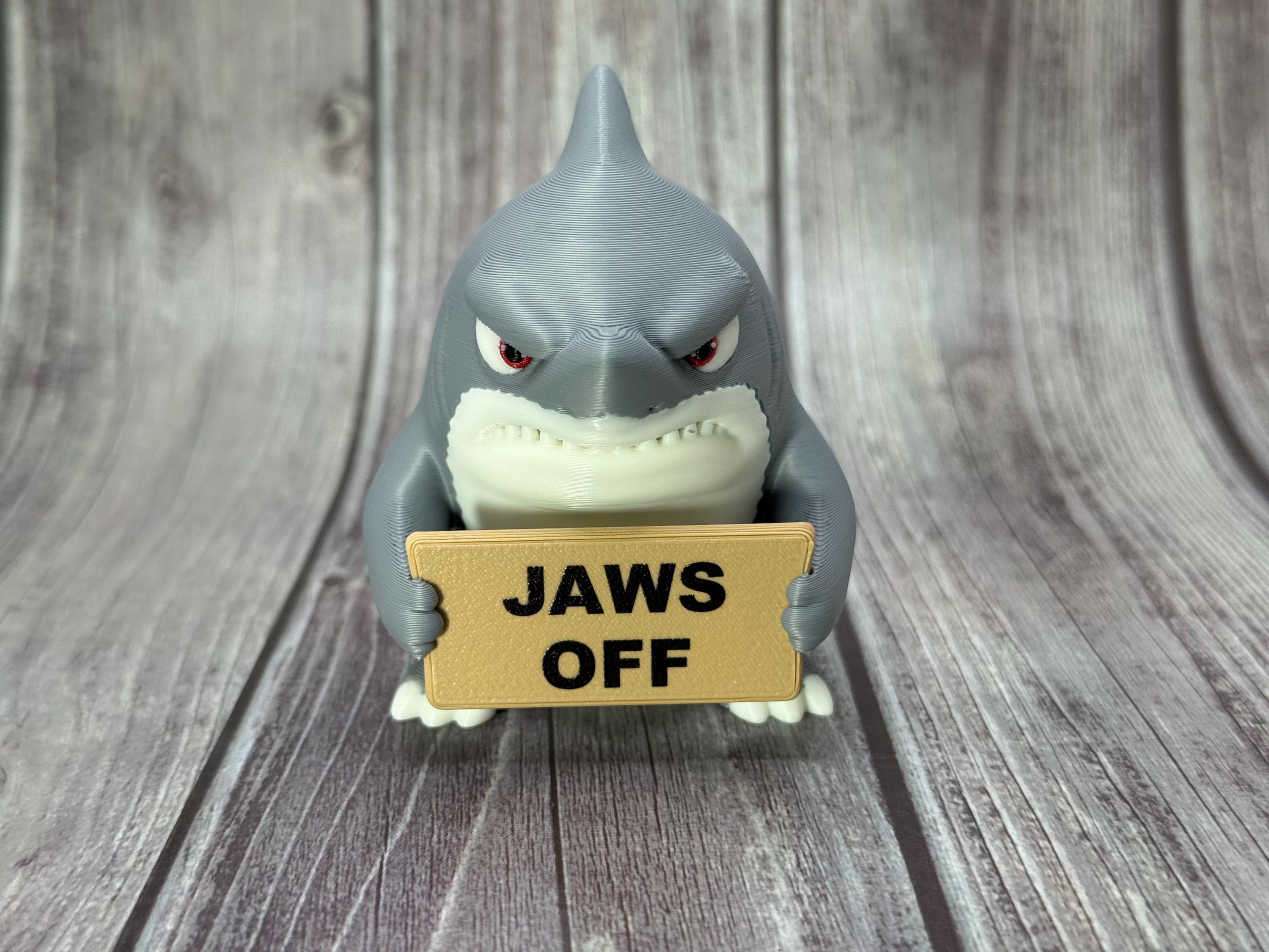 3D Printed Shark Figurine | Sassy Attitude, Funny Signs, Ocean Decor