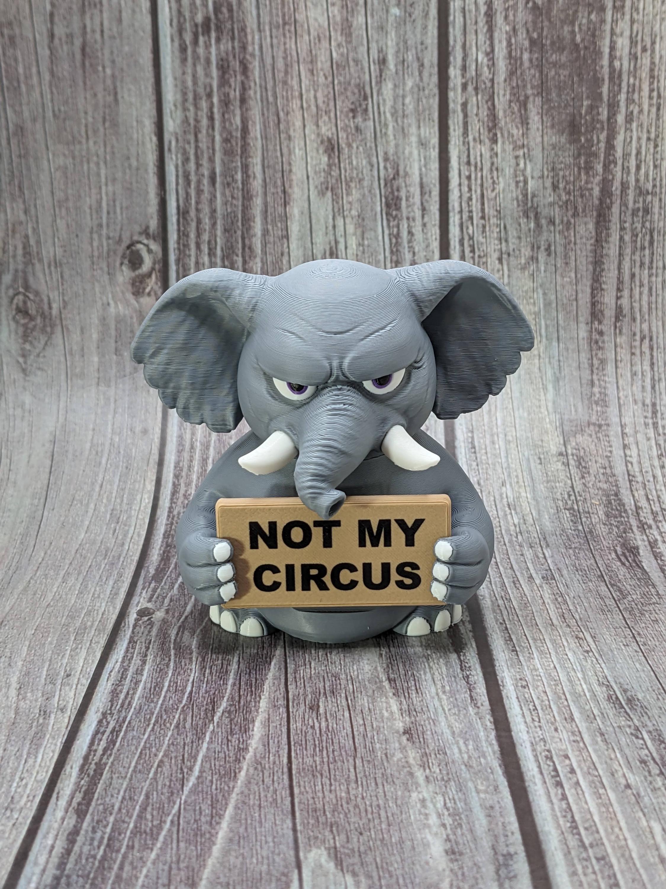 Elephant with Attitude | Funny 3D Printed Elephant Figurine