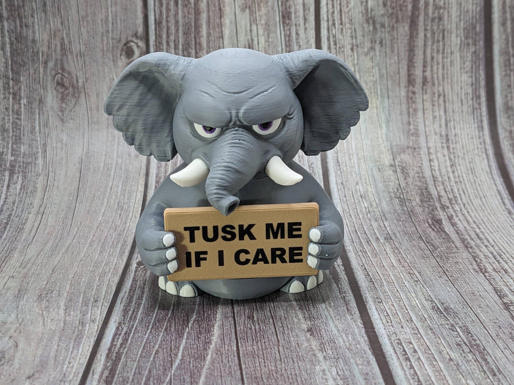 Elephant with Attitude | Funny 3D Printed Elephant Figurine