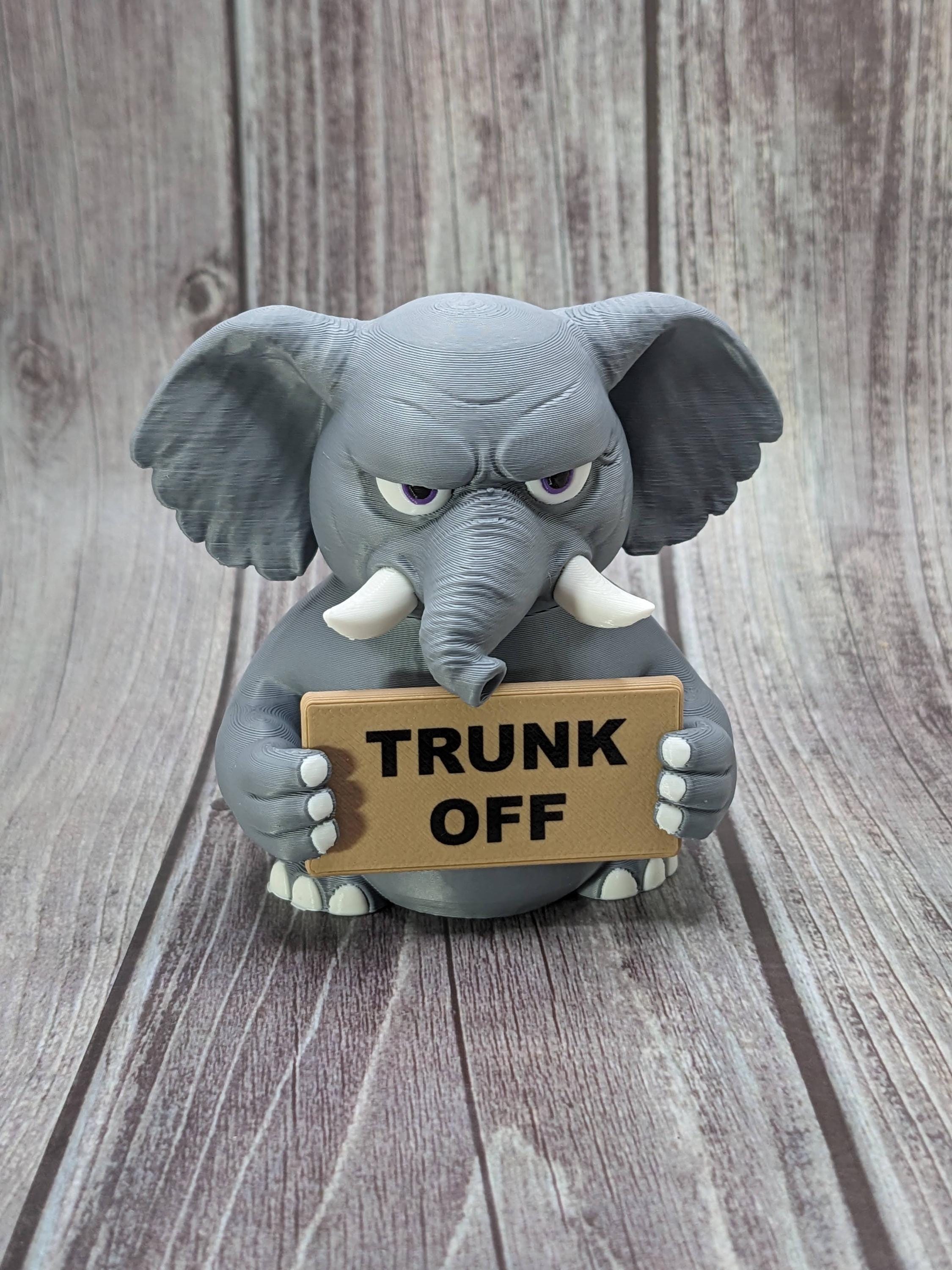 Elephant with Attitude | Funny 3D Printed Elephant Figurine